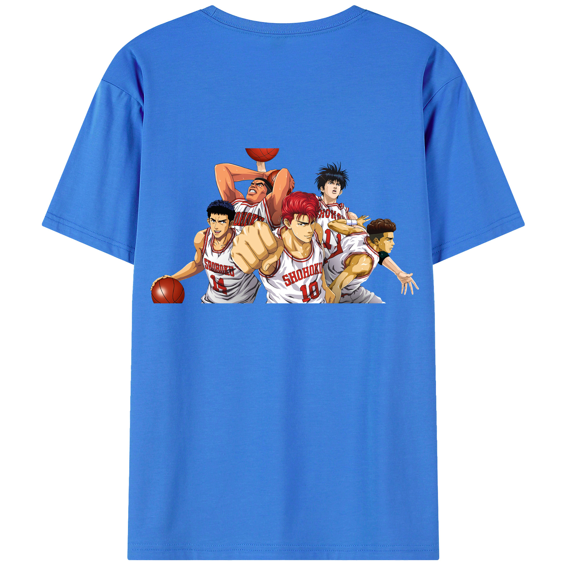 （画像用） SLAM DUNK／スラムダンク 綿100％ メンズ半袖Tシャツ（バックプリント） 通気性