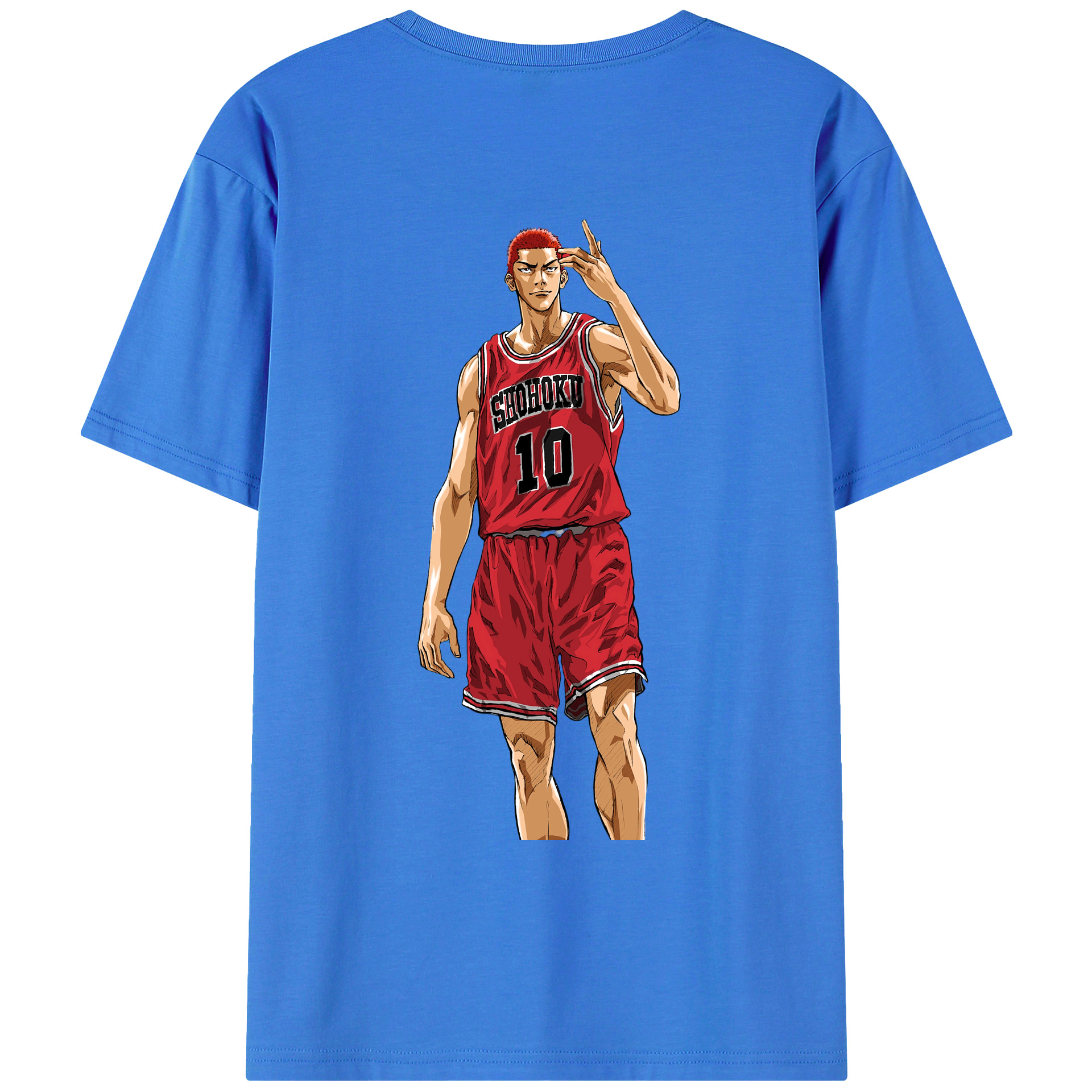（画像用） SLAM DUNK／スラムダンク 綿100％ メンズ半袖Tシャツ（バックプリント） 通気性