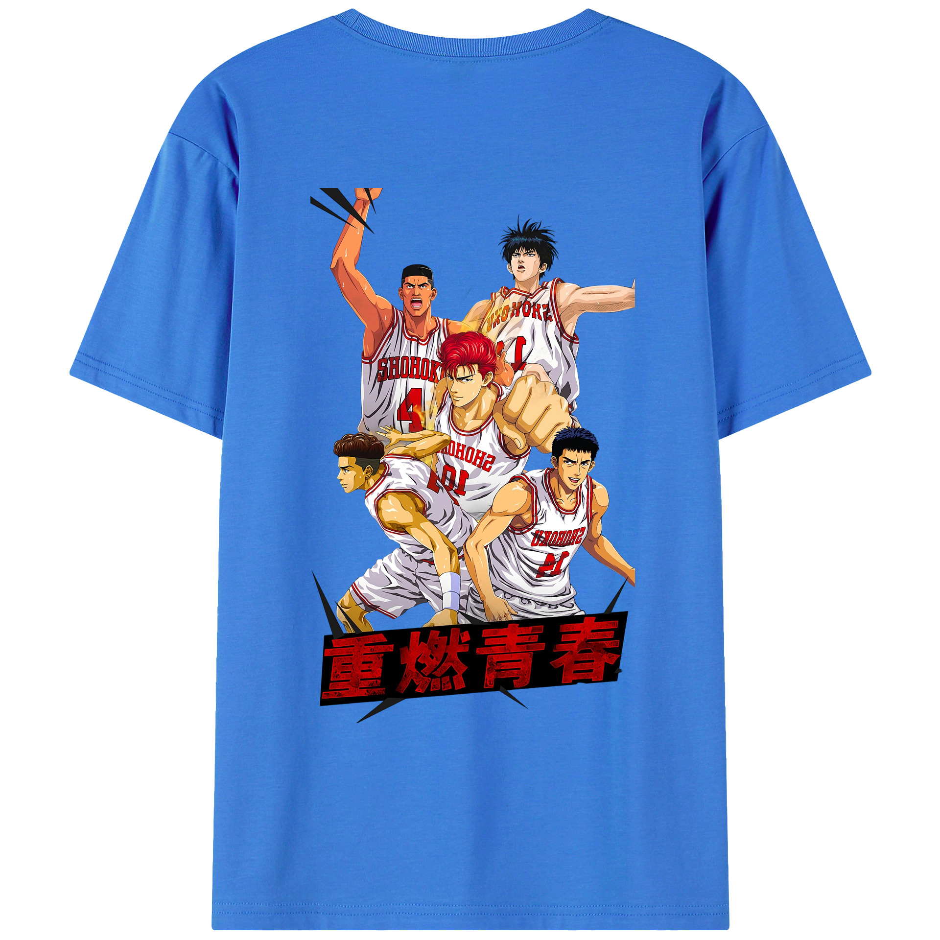 （画像用） SLAM DUNK／スラムダンク 綿100％ メンズ半袖Tシャツ（バックプリント） 通気性