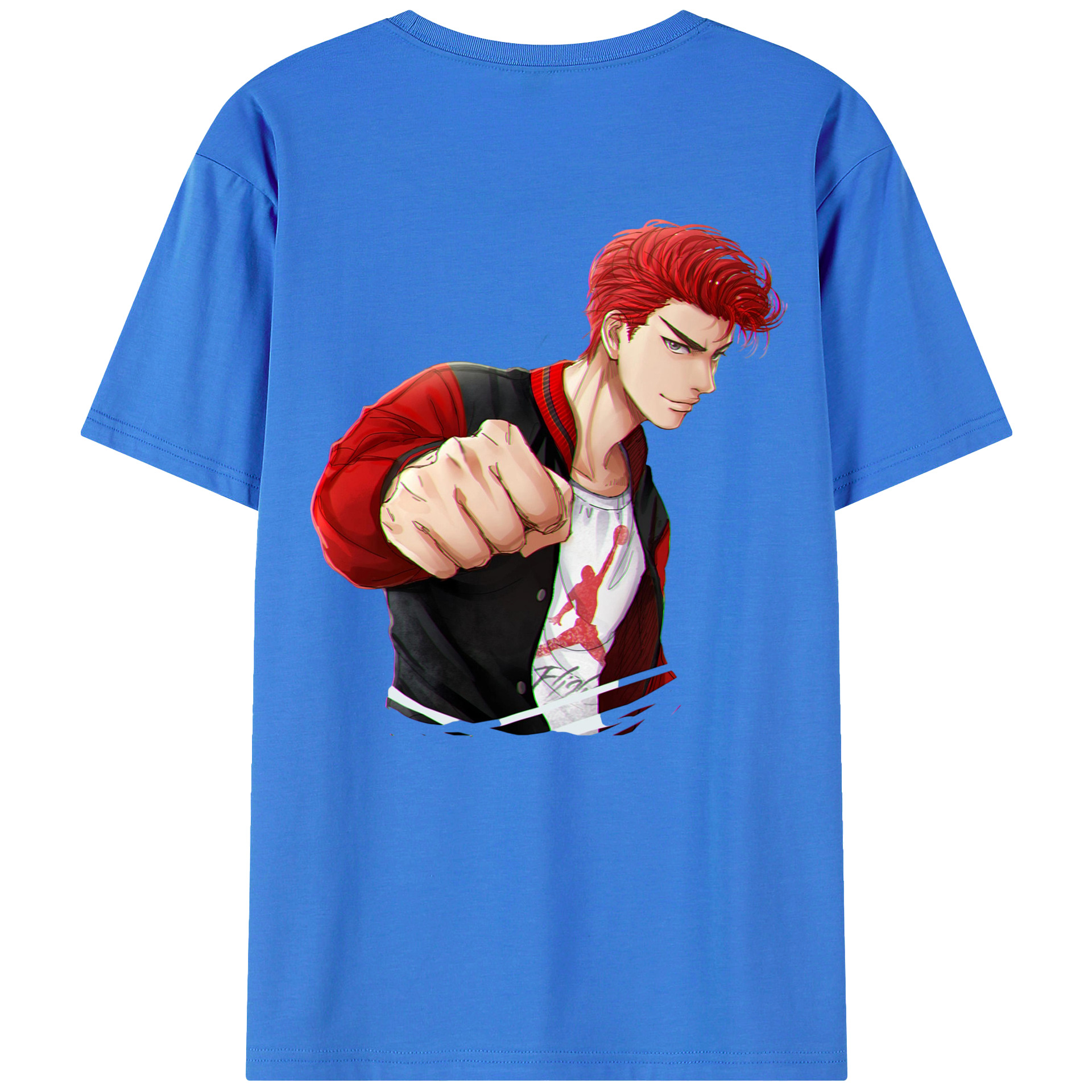 （画像用） SLAM DUNK／スラムダンク 綿100％ メンズ半袖Tシャツ（バックプリント） 通気性