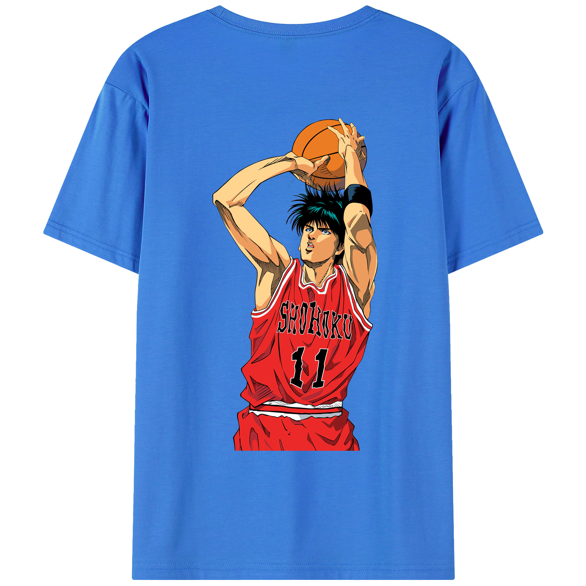 （画像用） SLAM DUNK／スラムダンク 綿100％ メンズ半袖Tシャツ（バックプリント） 通気性
