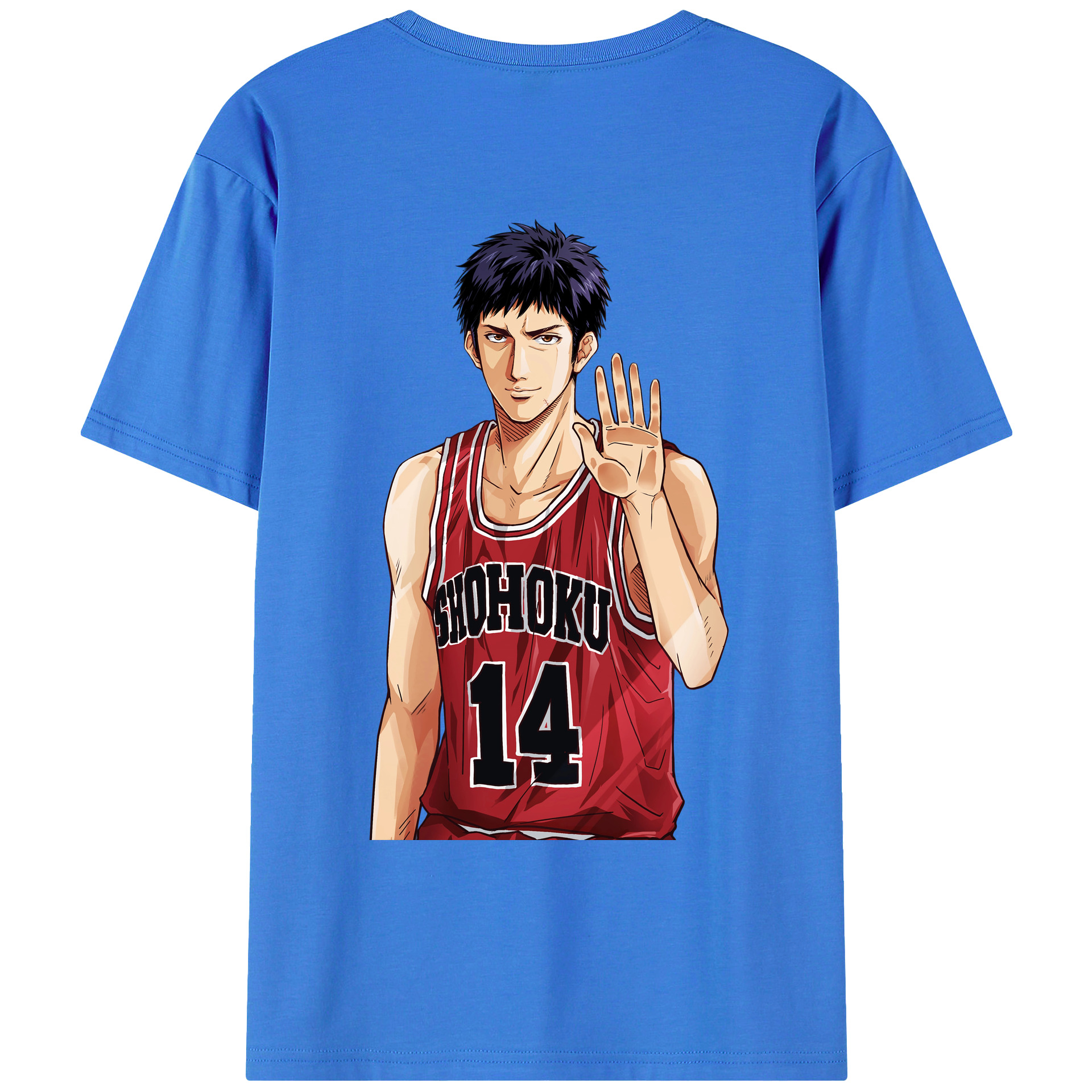 （画像用） SLAM DUNK／スラムダンク 綿100％ メンズ半袖Tシャツ（バックプリント） 通気性