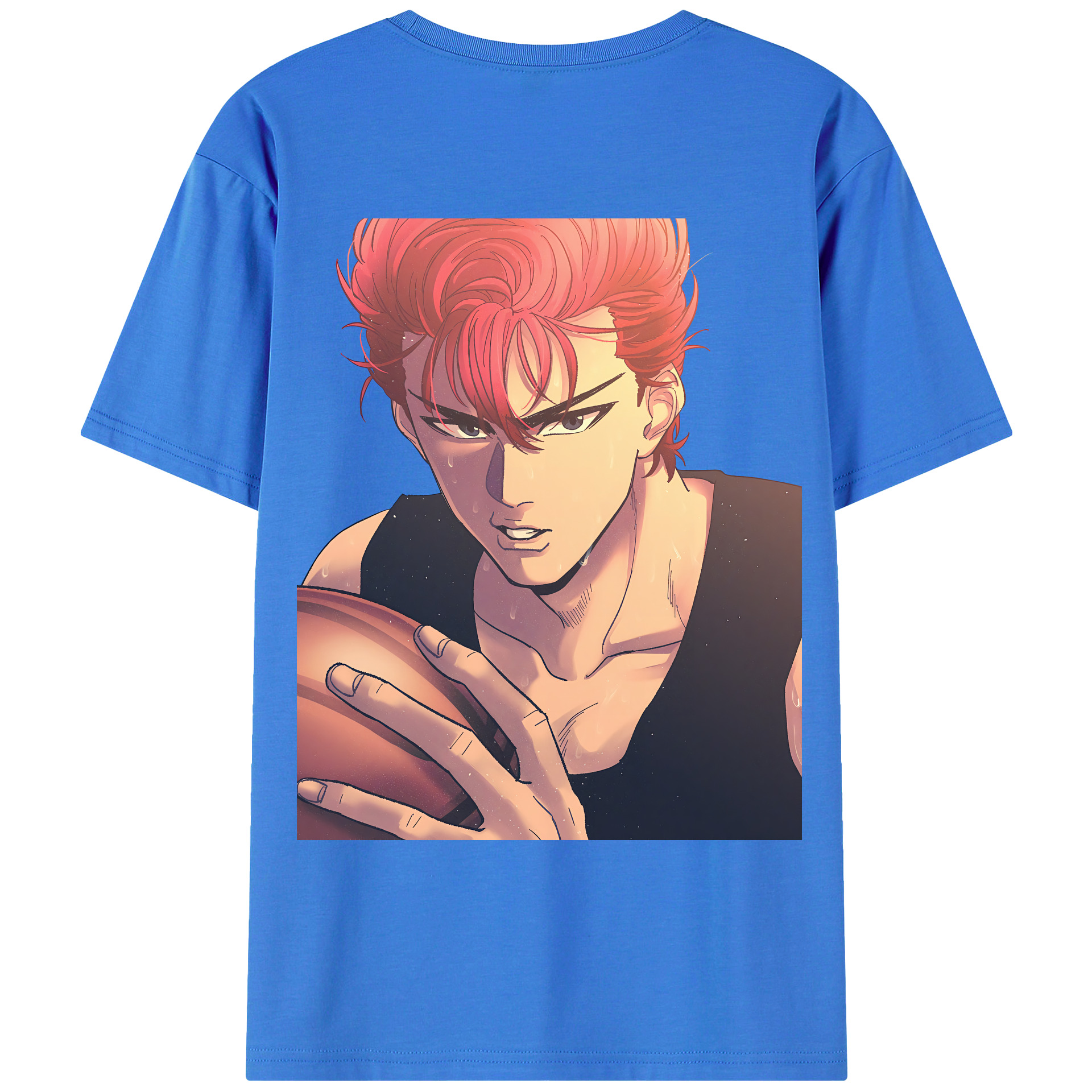 （画像用） SLAM DUNK／スラムダンク 綿100％ メンズ半袖Tシャツ（バックプリント） 通気性