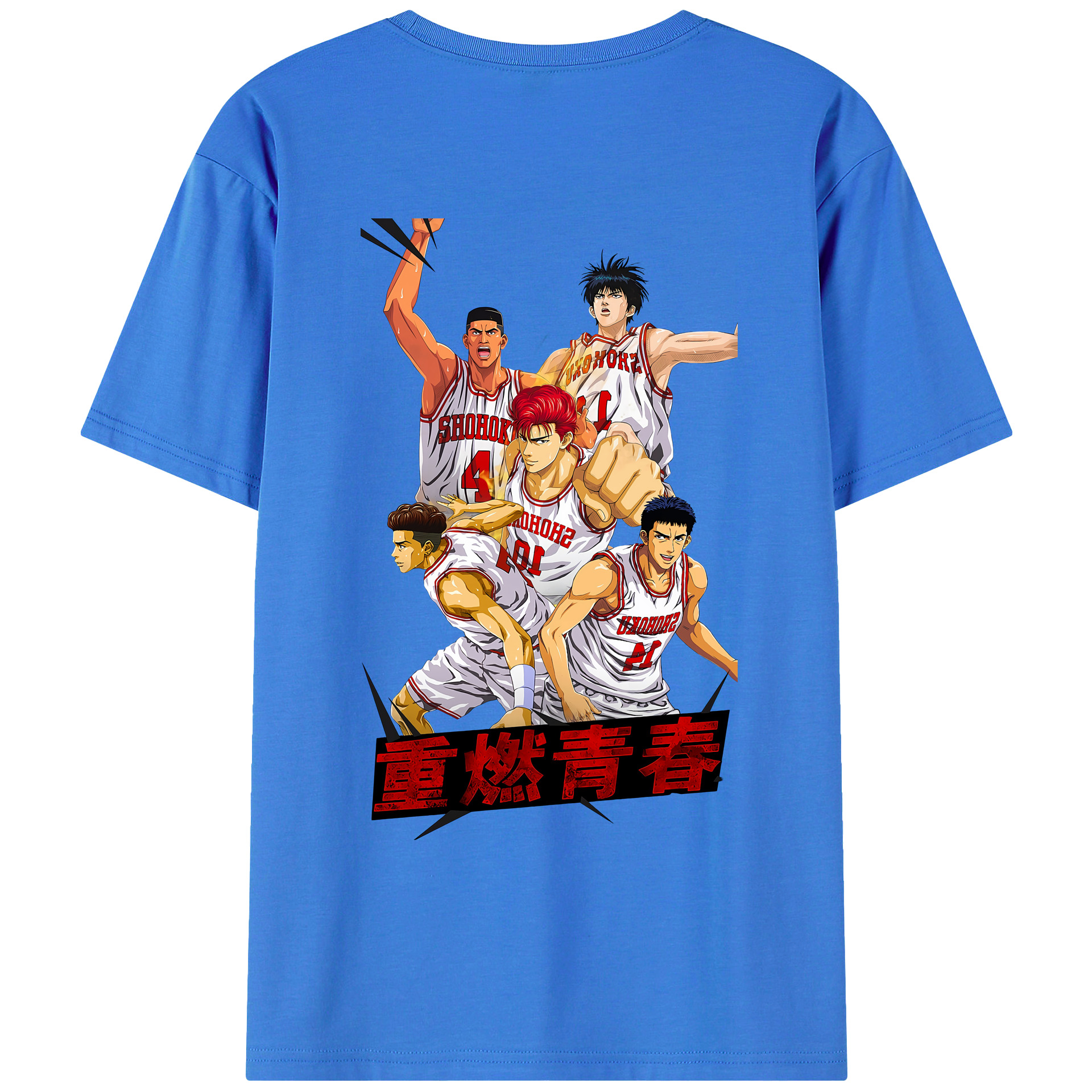 （画像用） SLAM DUNK／スラムダンク 綿100％ メンズ半袖Tシャツ（バックプリント） 通気性
