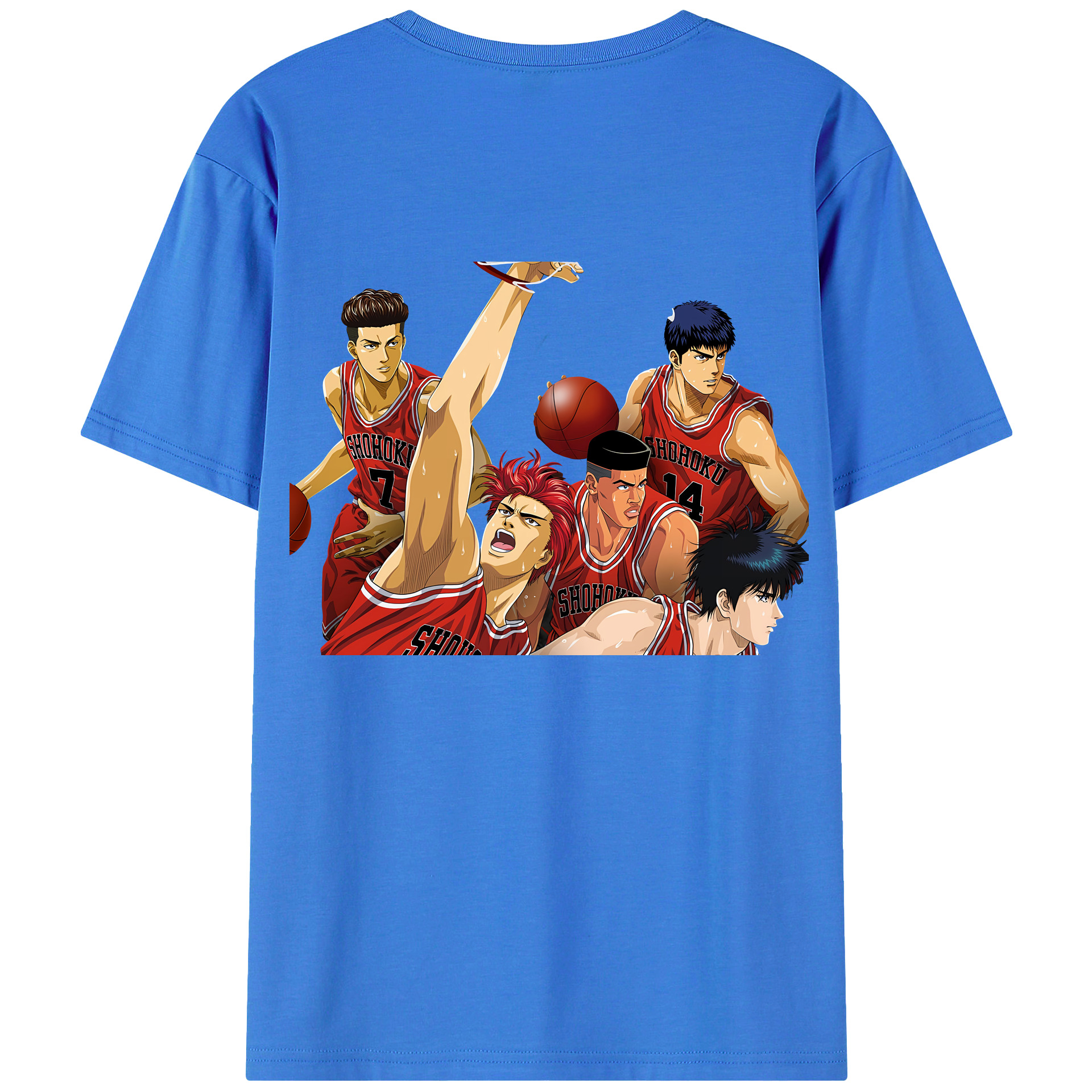 （画像用） SLAM DUNK／スラムダンク 綿100％ メンズ半袖Tシャツ（バックプリント） 通気性