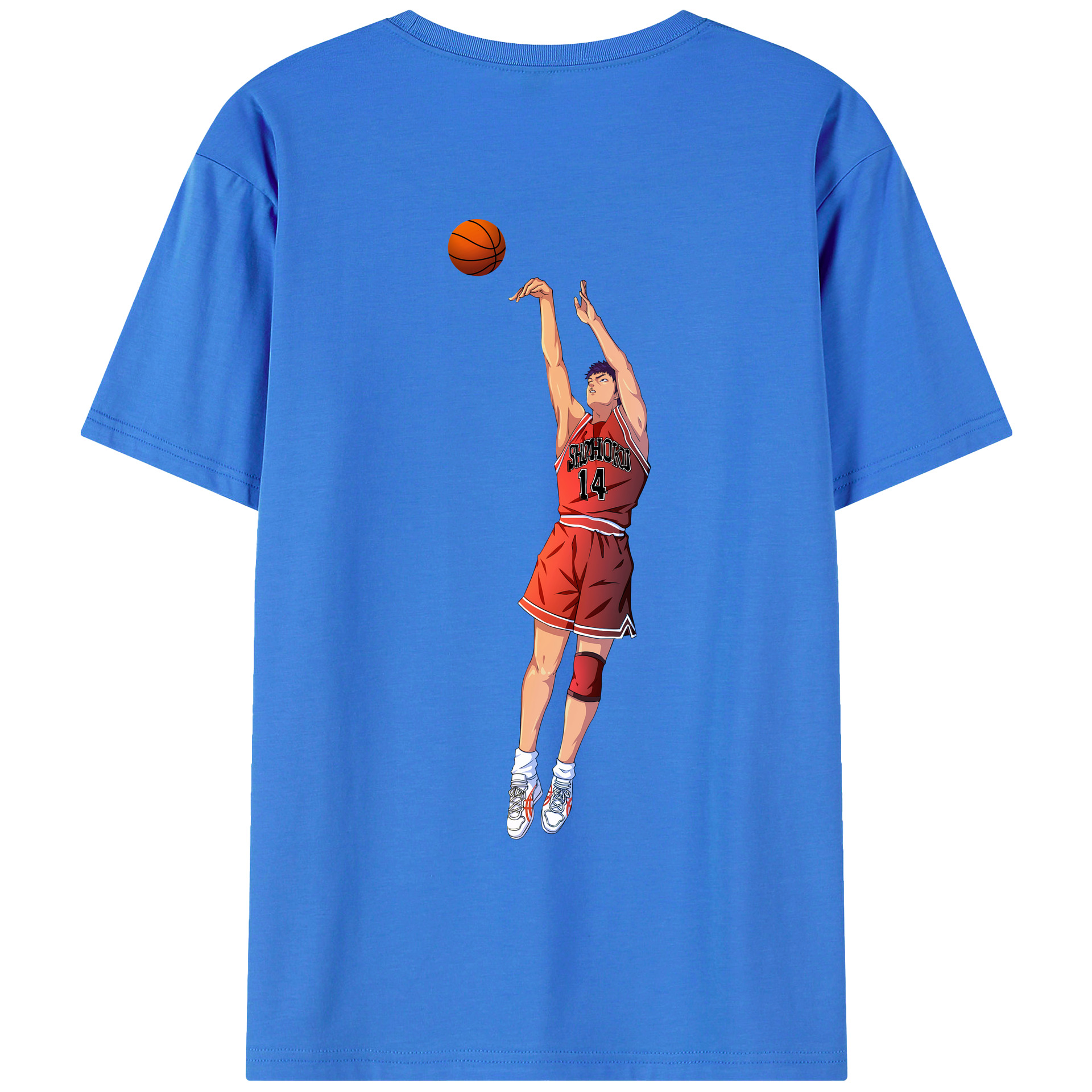 （画像用） SLAM DUNK／スラムダンク 綿100％ メンズ半袖Tシャツ（バックプリント） 通気性