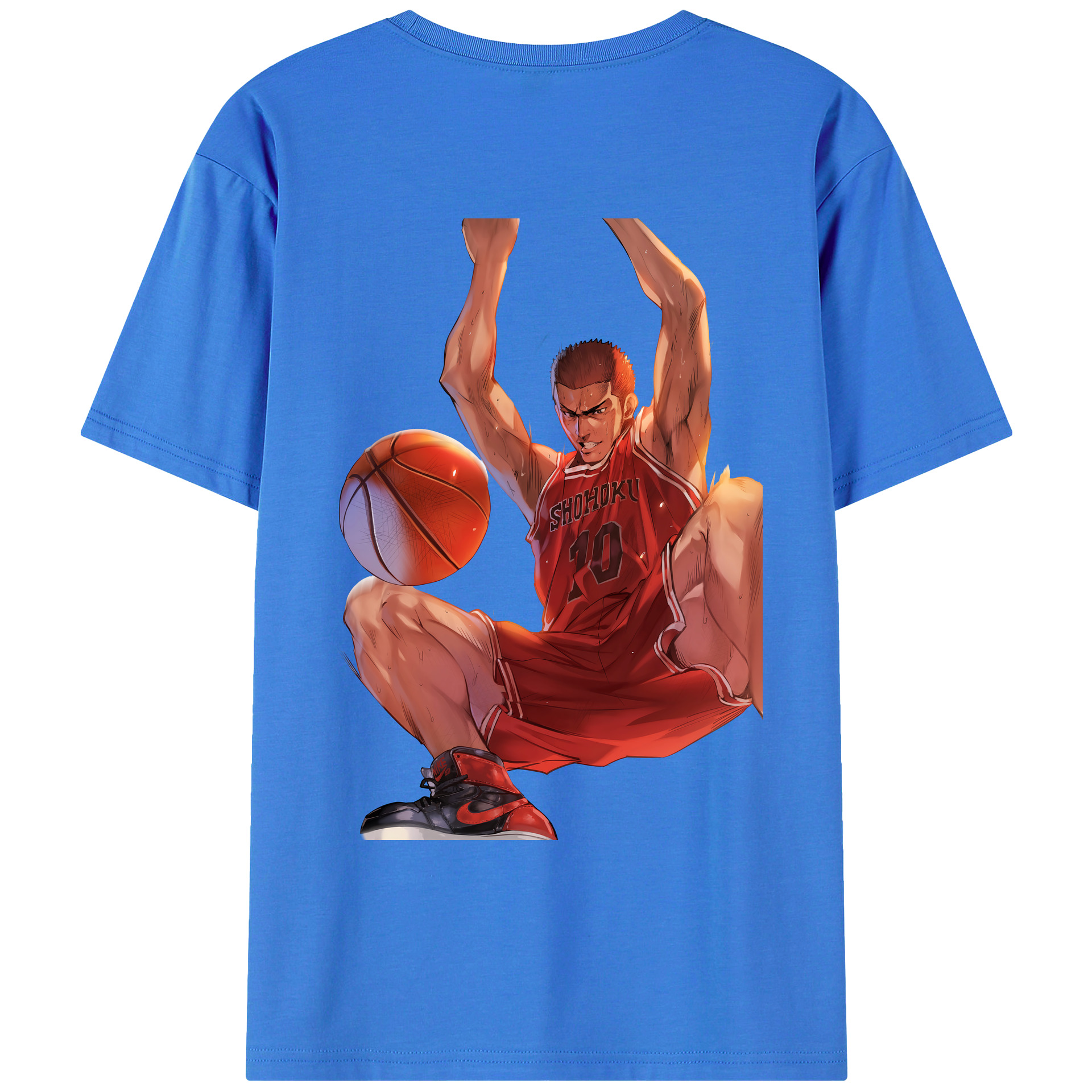 （画像用） SLAM DUNK／スラムダンク 綿100％ メンズ半袖Tシャツ（バックプリント） 通気性