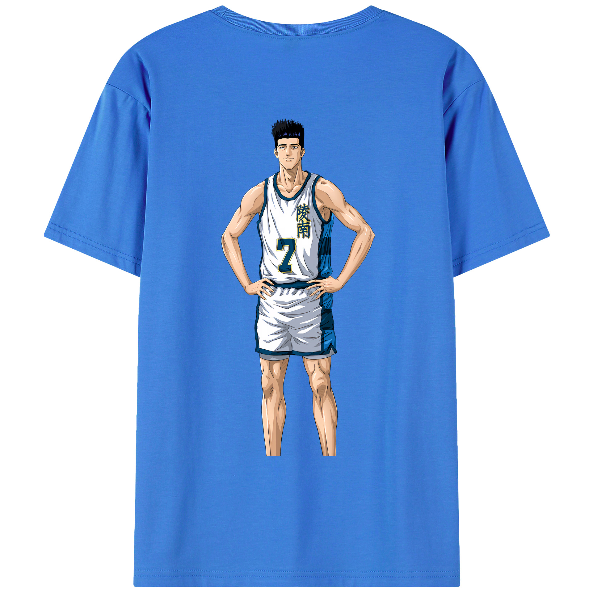（画像用） SLAM DUNK／スラムダンク 綿100％ メンズ半袖Tシャツ（バックプリント） 通気性
