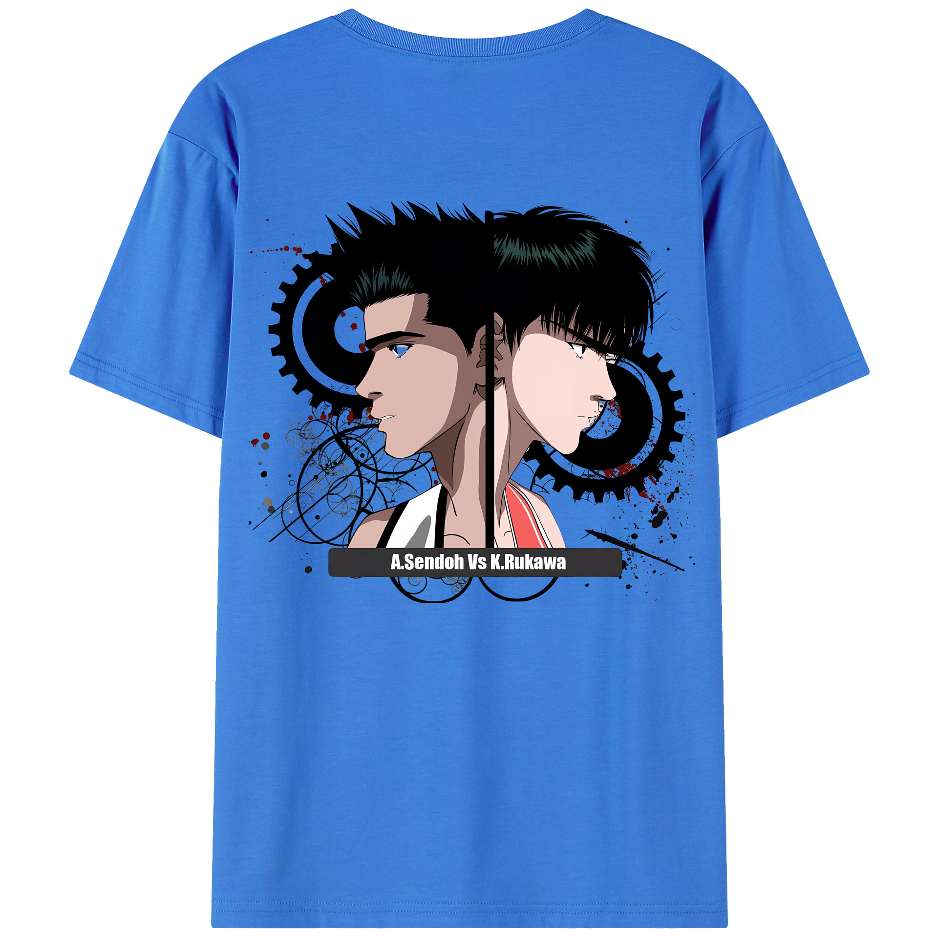 （画像用） SLAM DUNK／スラムダンク 綿100％ メンズ半袖Tシャツ（バックプリント） 通気性