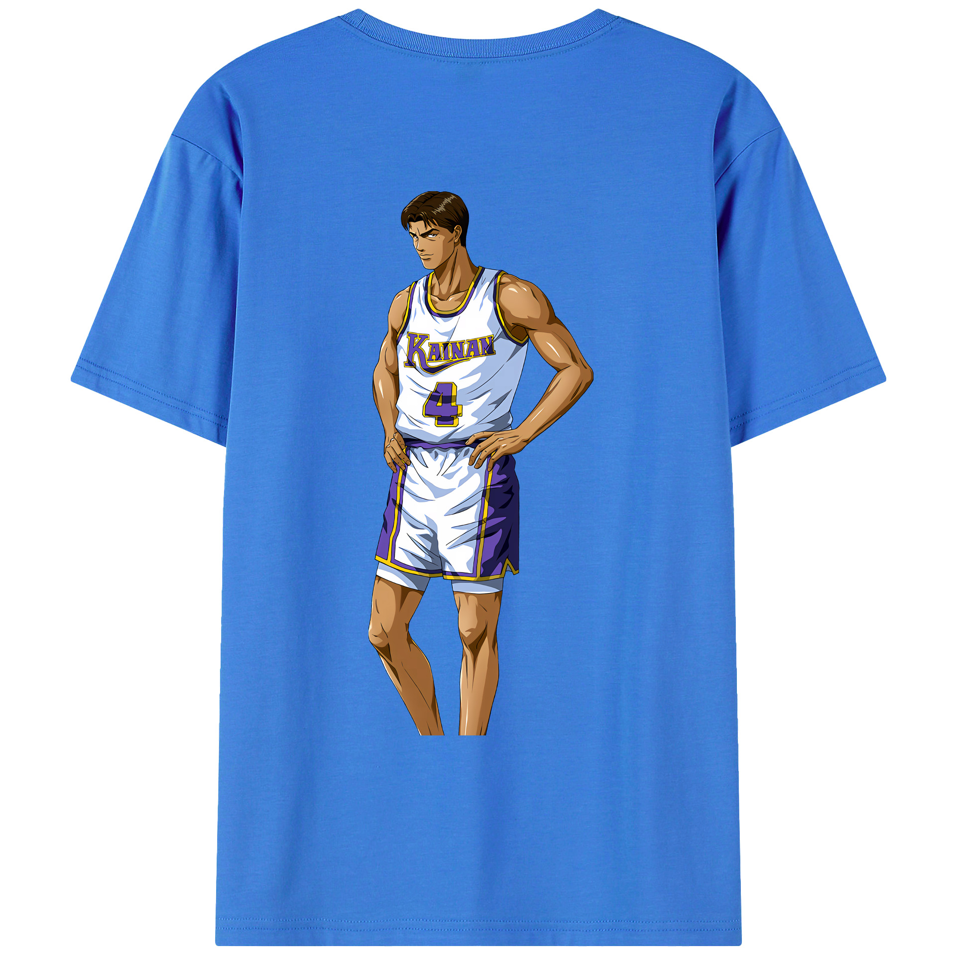 （画像用） SLAM DUNK／スラムダンク 綿100％ メンズ半袖Tシャツ（バックプリント） 通気性
