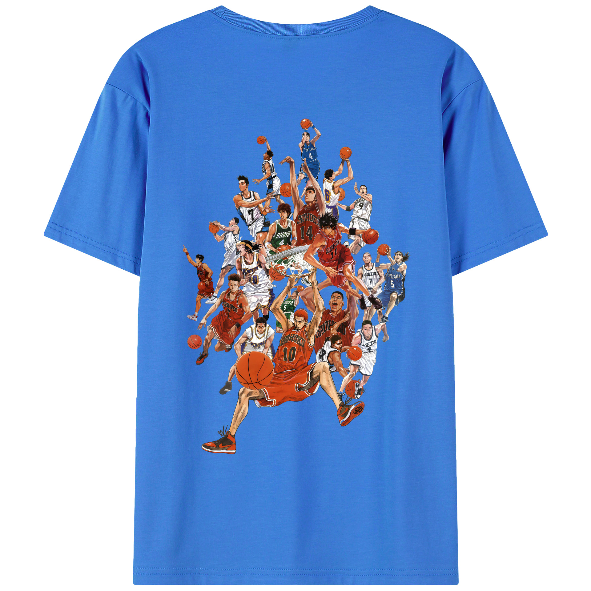 （画像用） SLAM DUNK／スラムダンク 綿100％ メンズ半袖Tシャツ（バックプリント） 通気性
