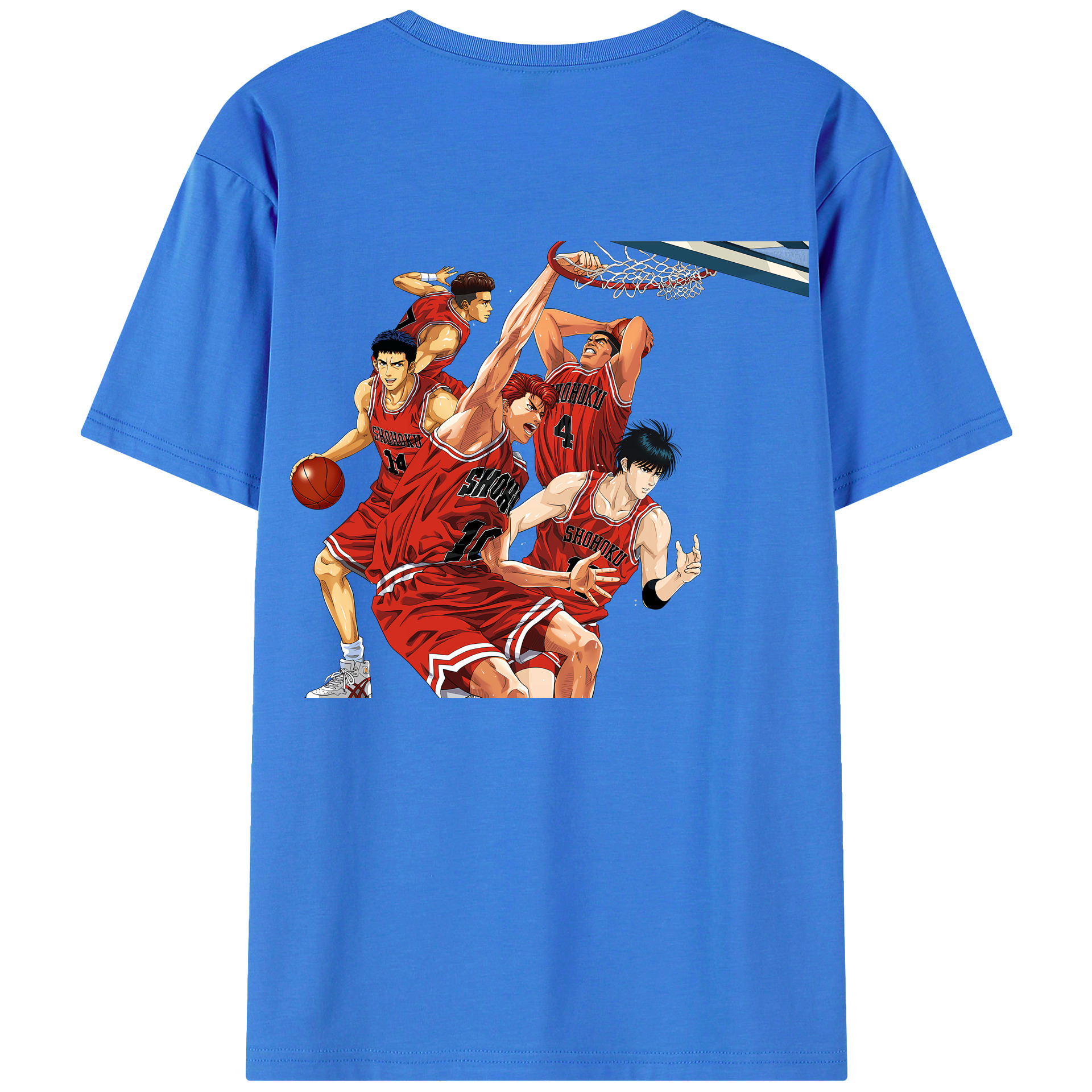 （画像用） SLAM DUNK／スラムダンク 綿100％ メンズ半袖Tシャツ（バックプリント） 通気性