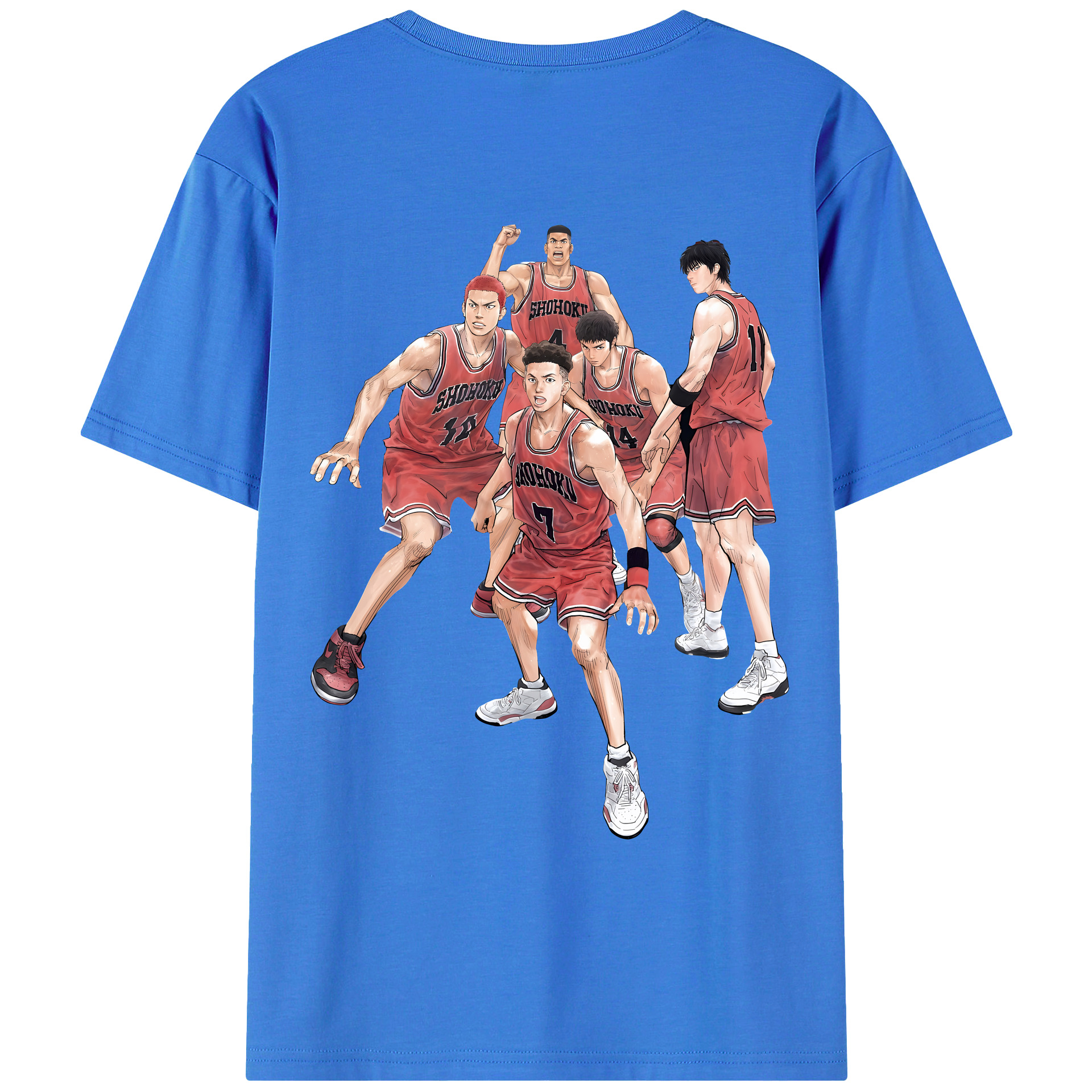 （画像用） SLAM DUNK／スラムダンク 綿100％ メンズ半袖Tシャツ（バックプリント） 通気性