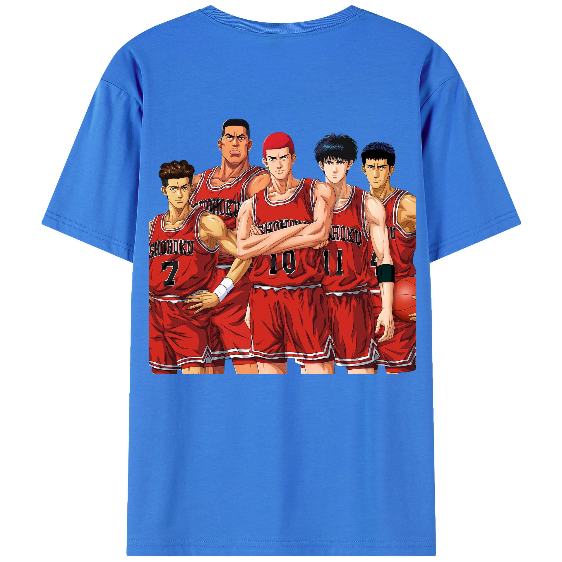 （画像用） SLAM DUNK／スラムダンク 綿100％ メンズ半袖Tシャツ（バックプリント） 通気性