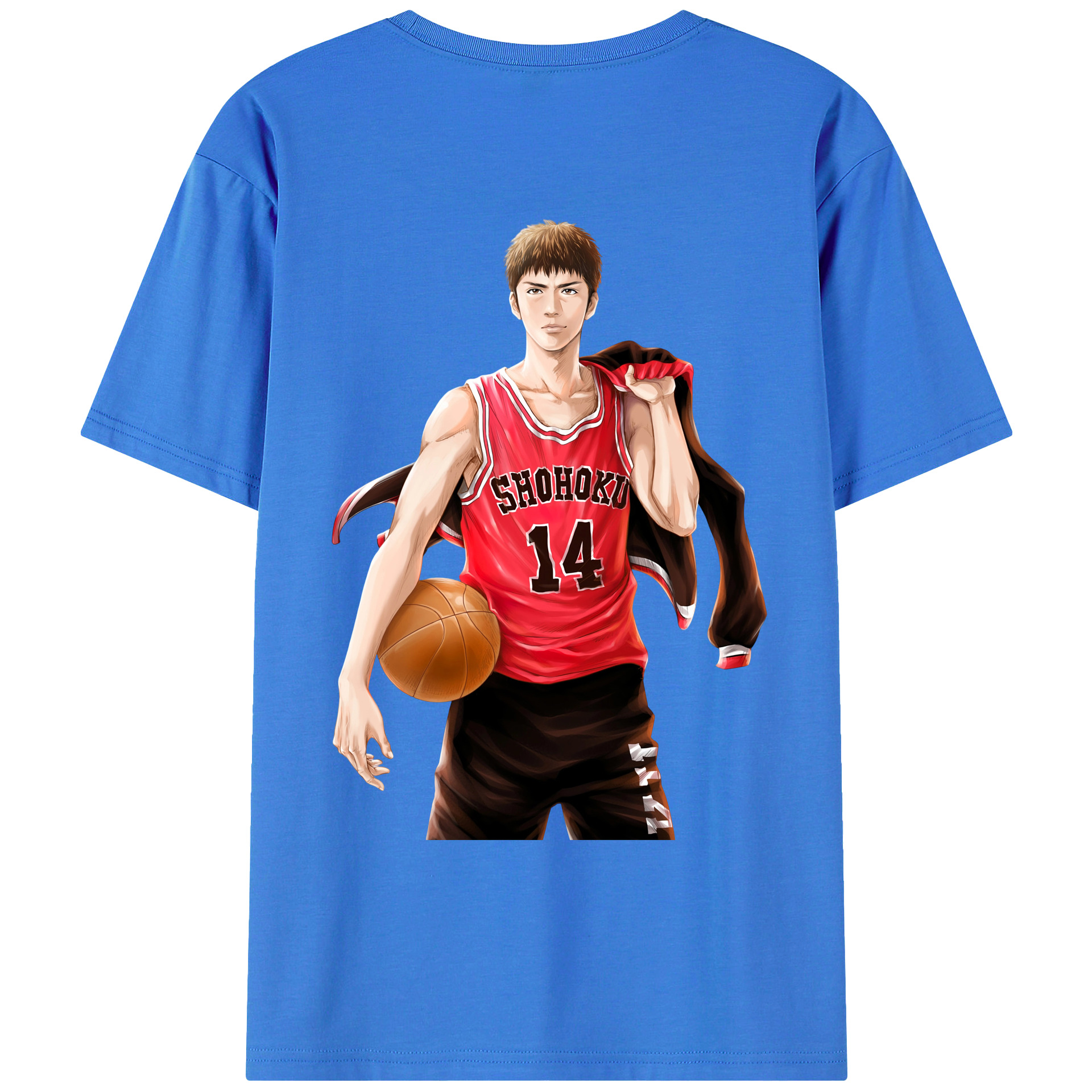 （画像用） SLAM DUNK／スラムダンク 綿100％ メンズ半袖Tシャツ（バックプリント） 通気性