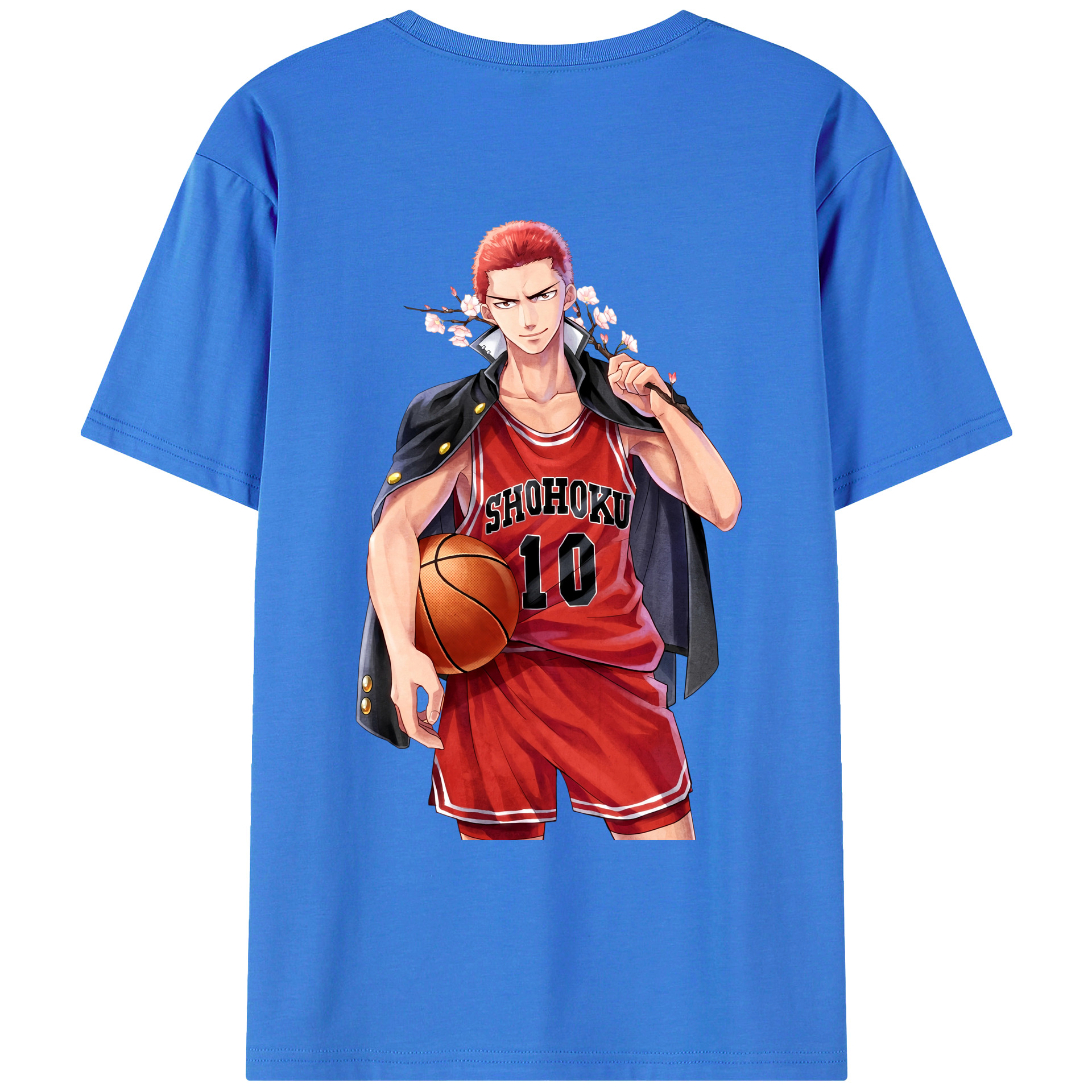 （画像用） SLAM DUNK／スラムダンク 綿100％ メンズ半袖Tシャツ（バックプリント） 通気性
