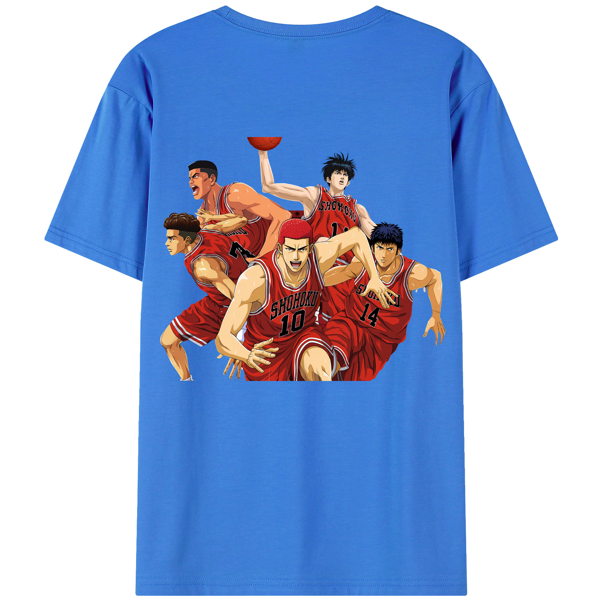 （画像用） SLAM DUNK／スラムダンク 綿100％ メンズ半袖Tシャツ（バックプリント） 通気性