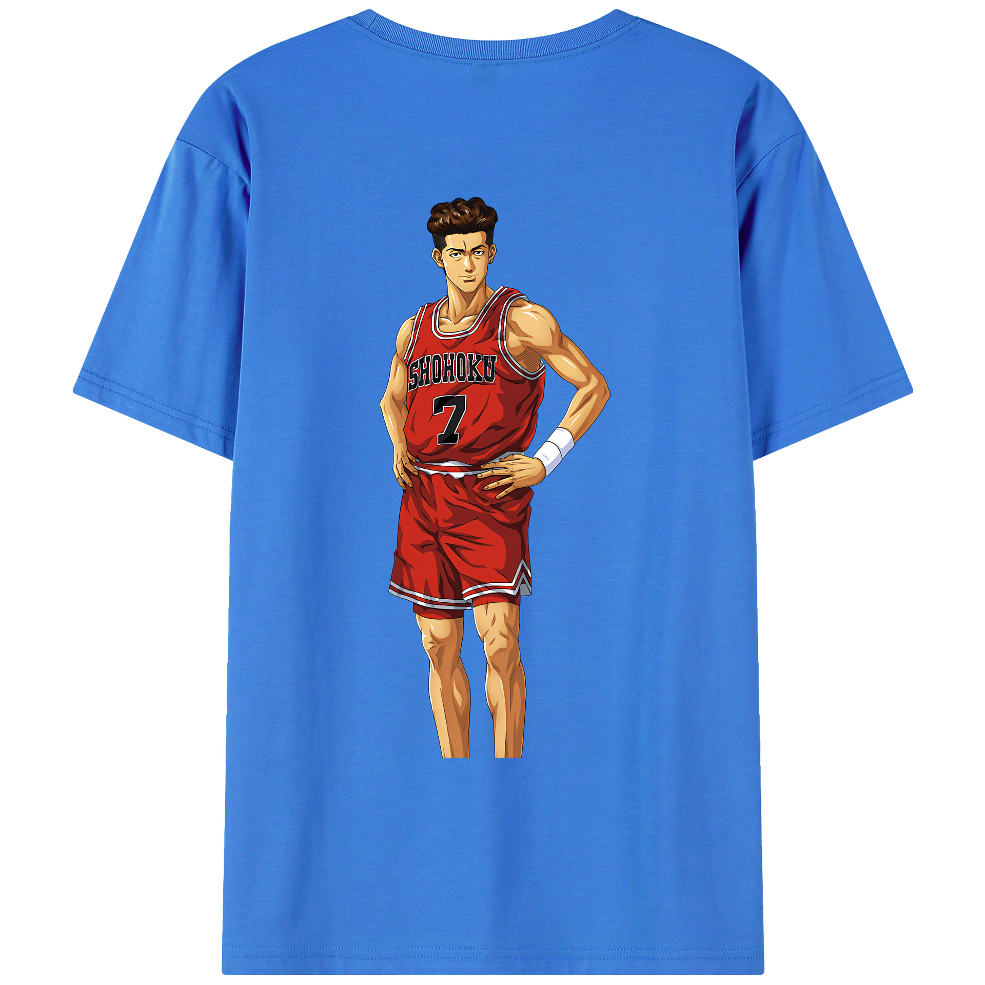 （画像用） SLAM DUNK／スラムダンク 綿100％ メンズ半袖Tシャツ（バックプリント） 通気性