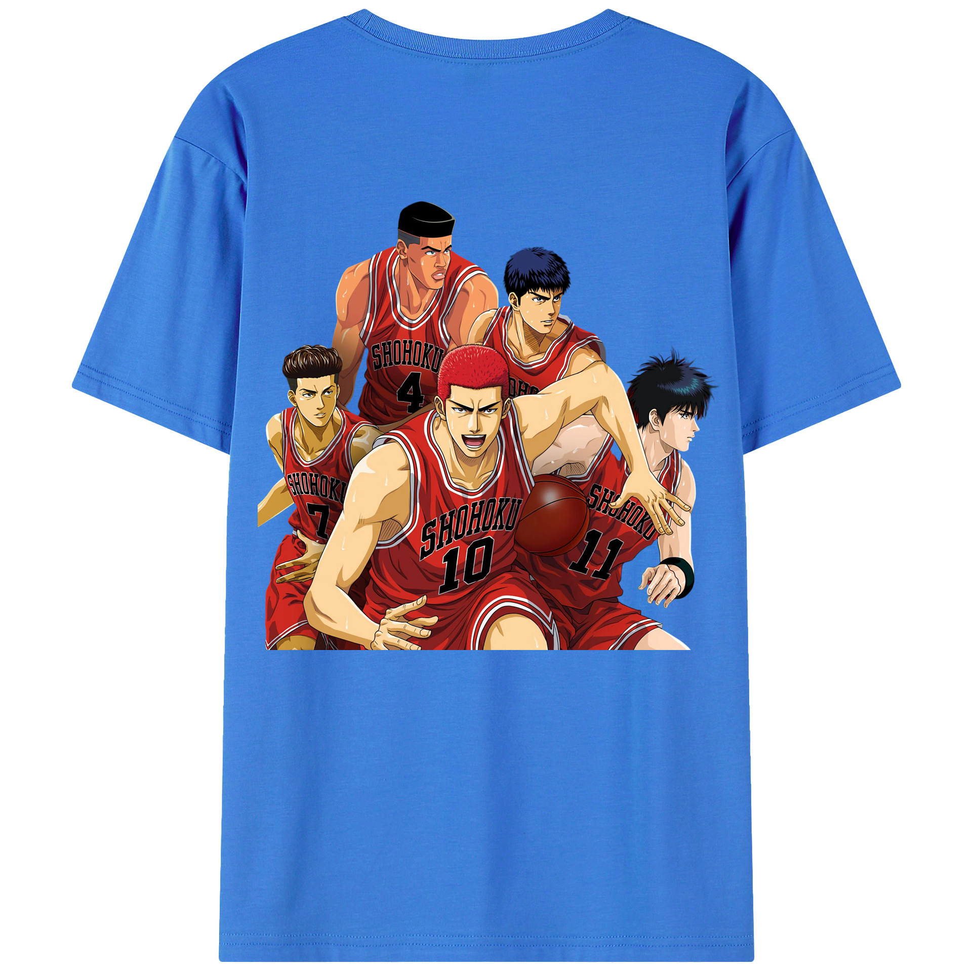 （画像用） SLAM DUNK／スラムダンク 綿100％ メンズ半袖Tシャツ（バックプリント） 通気性