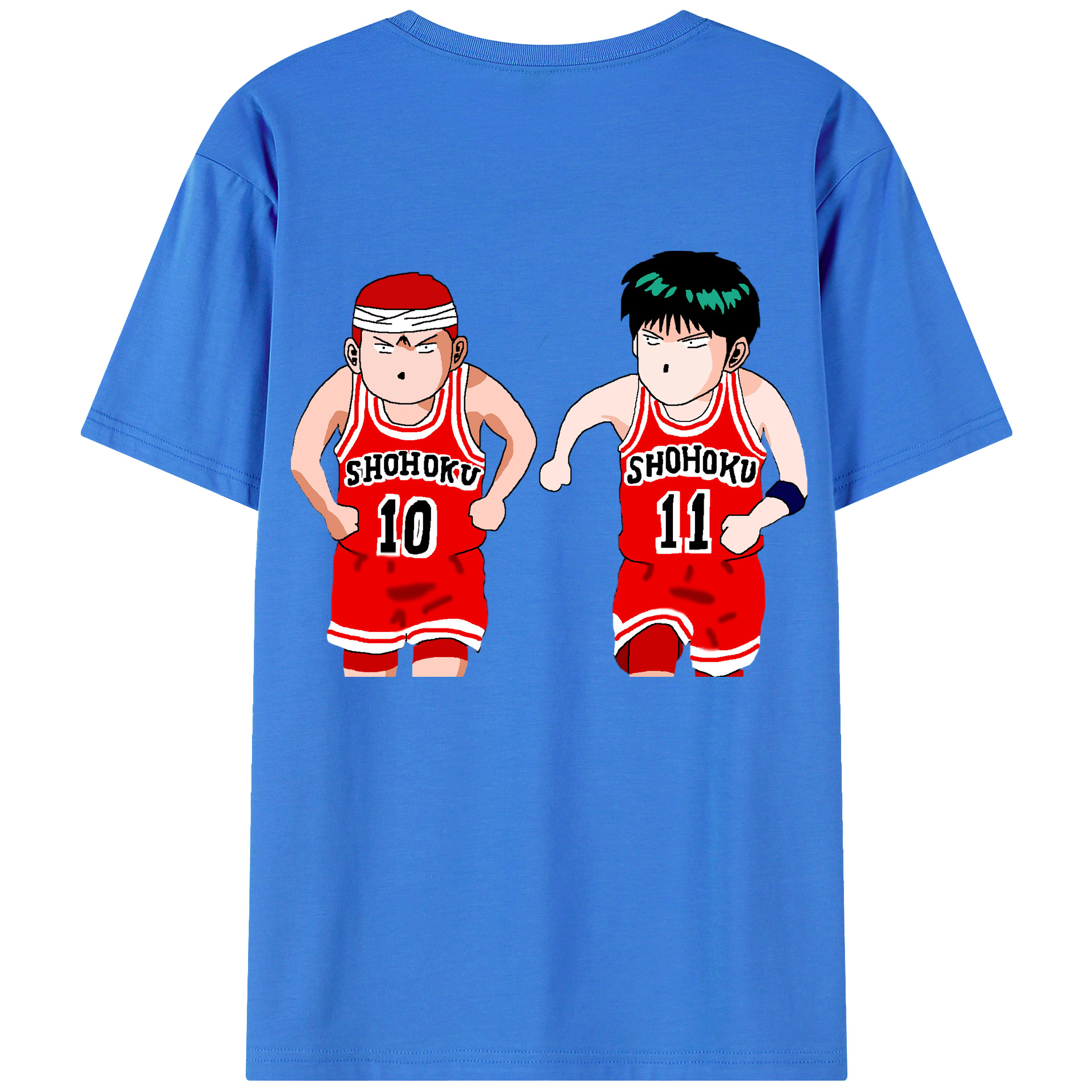 （画像用） SLAM DUNK／スラムダンク 綿100％ メンズ半袖Tシャツ（バックプリント） 通気性