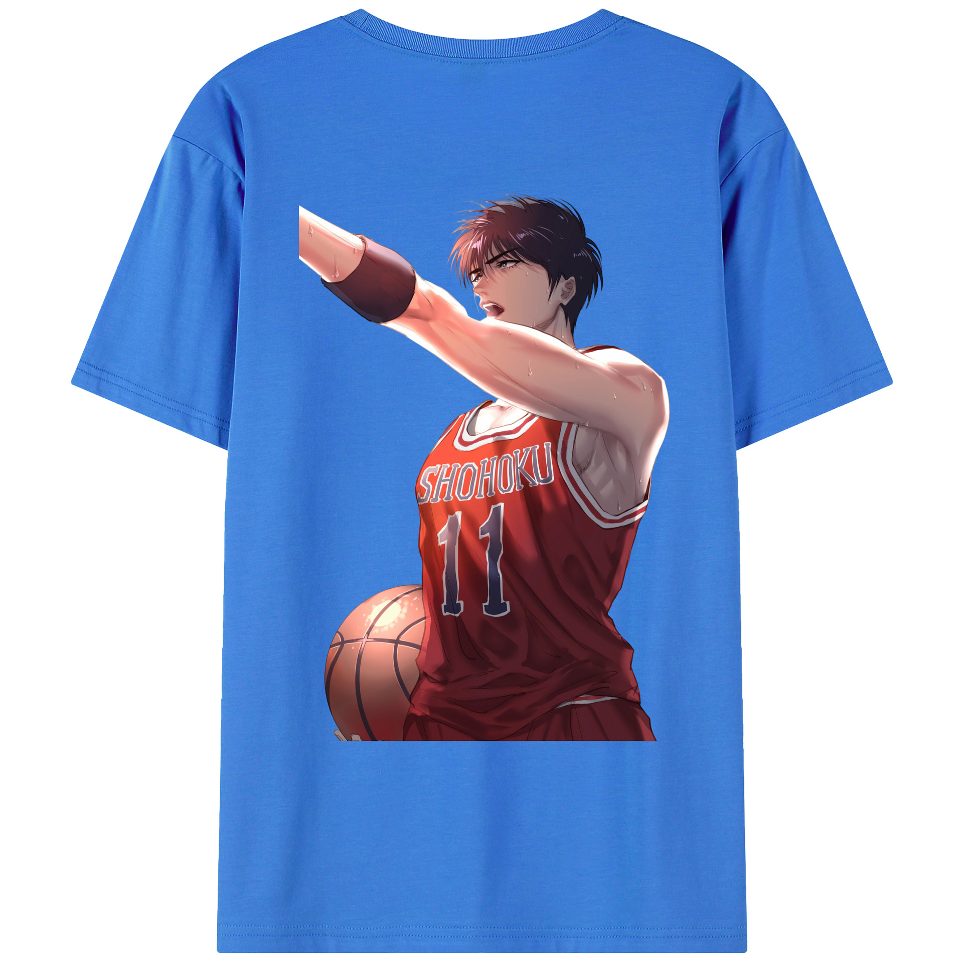 （画像用） SLAM DUNK／スラムダンク 綿100％ メンズ半袖Tシャツ（バックプリント） 通気性