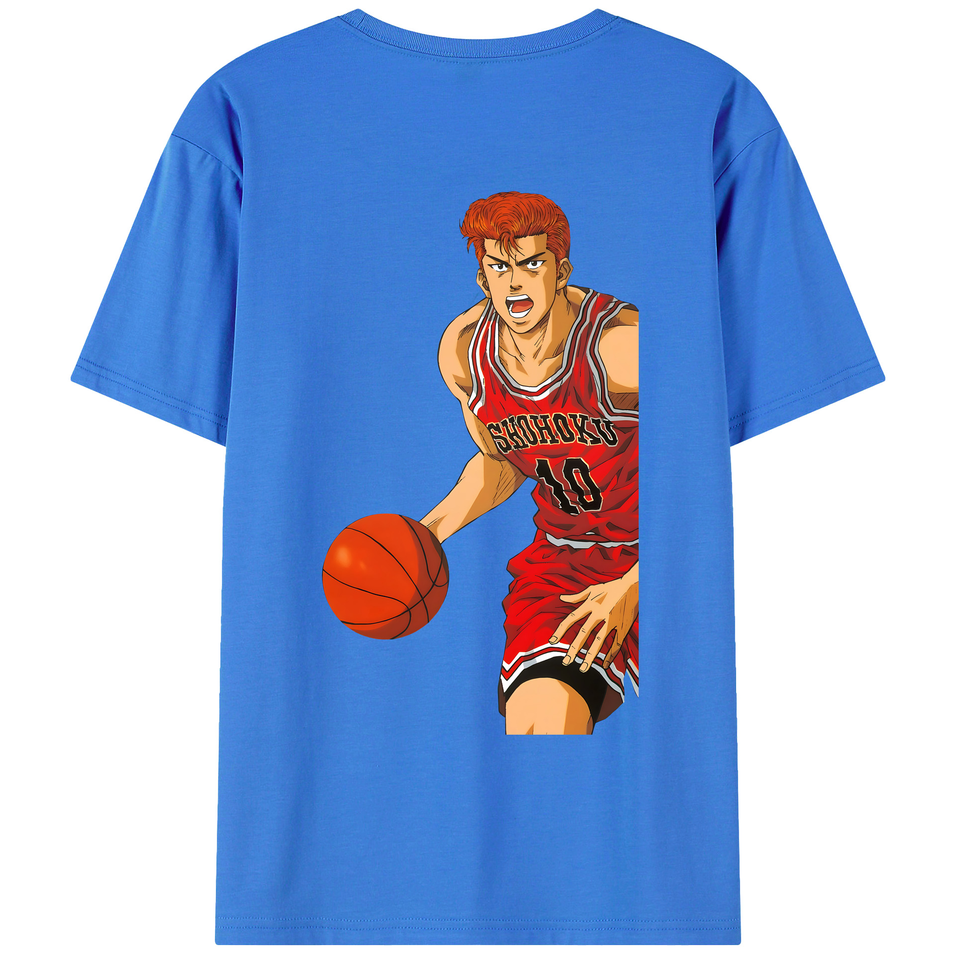 （画像用） SLAM DUNK／スラムダンク 綿100％ メンズ半袖Tシャツ（バックプリント） 通気性