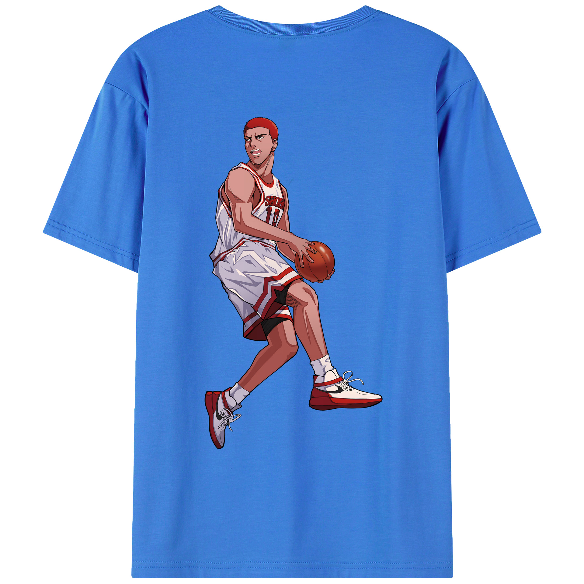 （画像用） SLAM DUNK／スラムダンク 綿100％ メンズ半袖Tシャツ（バックプリント） 通気性