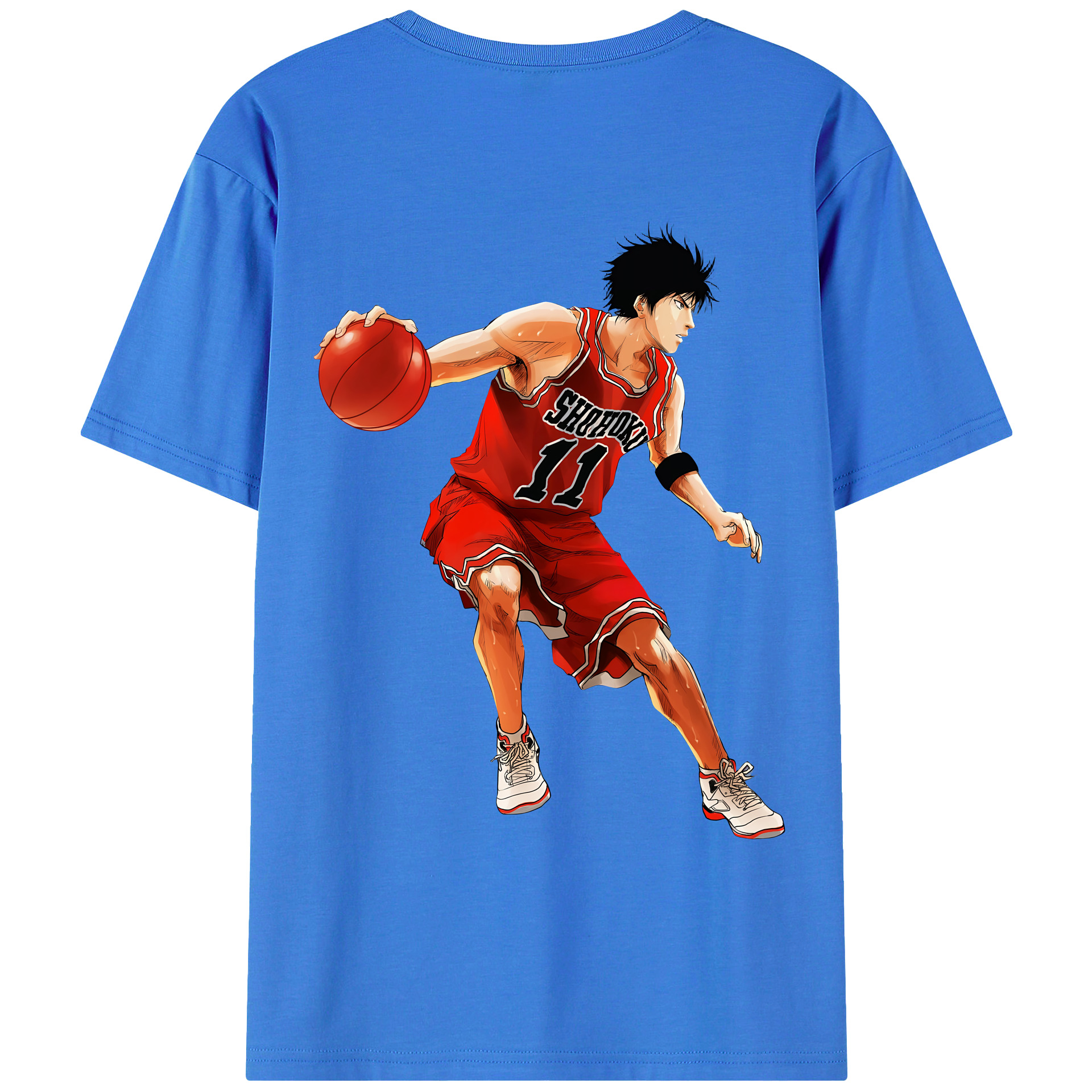（画像用） SLAM DUNK／スラムダンク 綿100％ メンズ半袖Tシャツ（バックプリント） 通気性