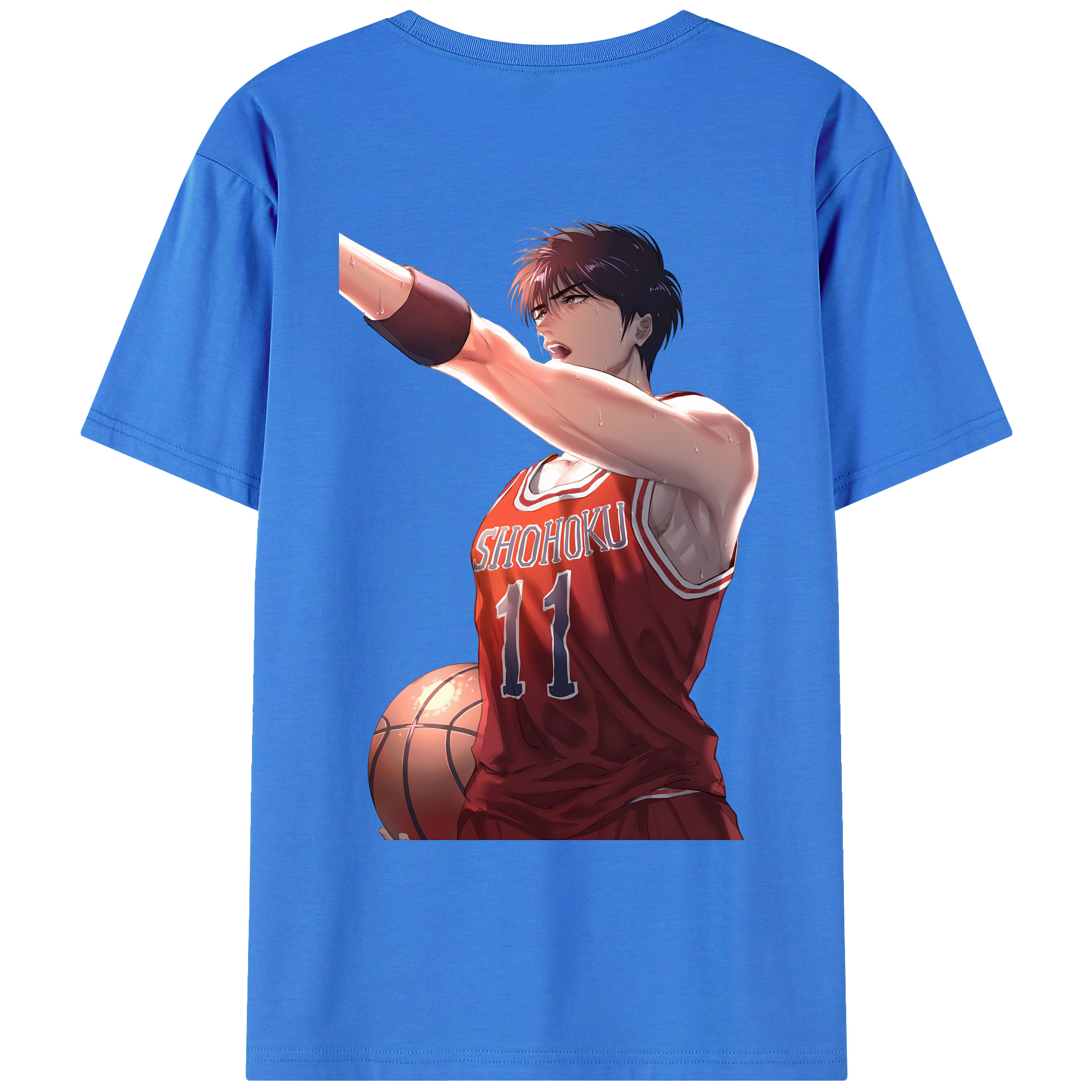 （画像用） SLAM DUNK／スラムダンク 綿100％ メンズ半袖Tシャツ（バックプリント） 通気性