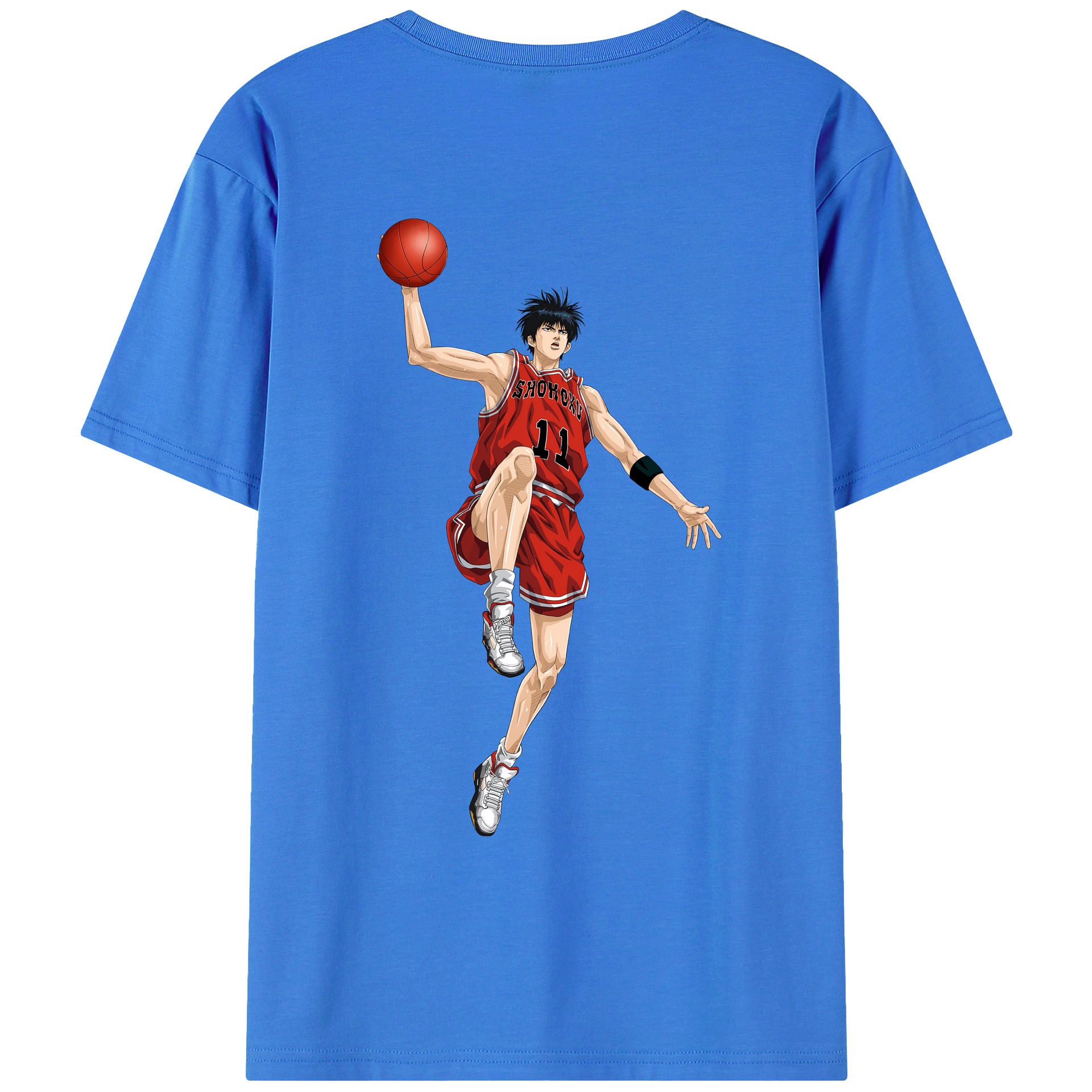 （画像用） SLAM DUNK／スラムダンク 綿100％ メンズ半袖Tシャツ（バックプリント） 通気性