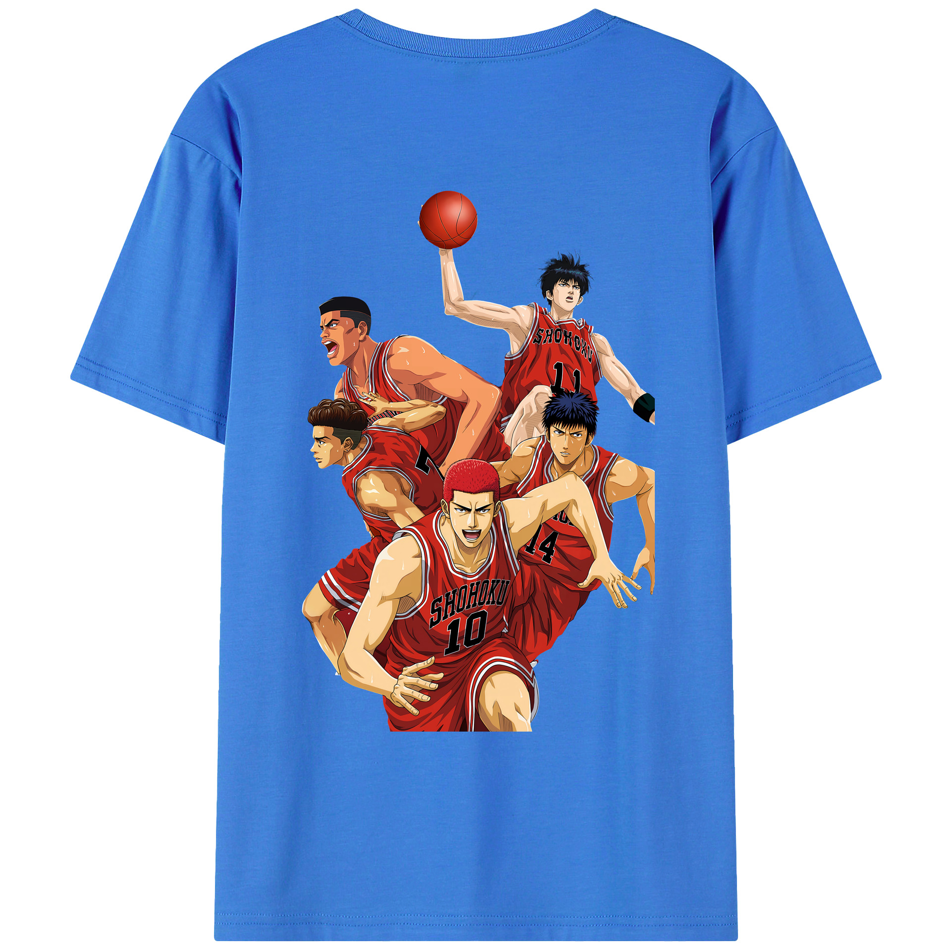 （画像用） SLAM DUNK／スラムダンク 綿100％ メンズ半袖Tシャツ（バックプリント） 通気性