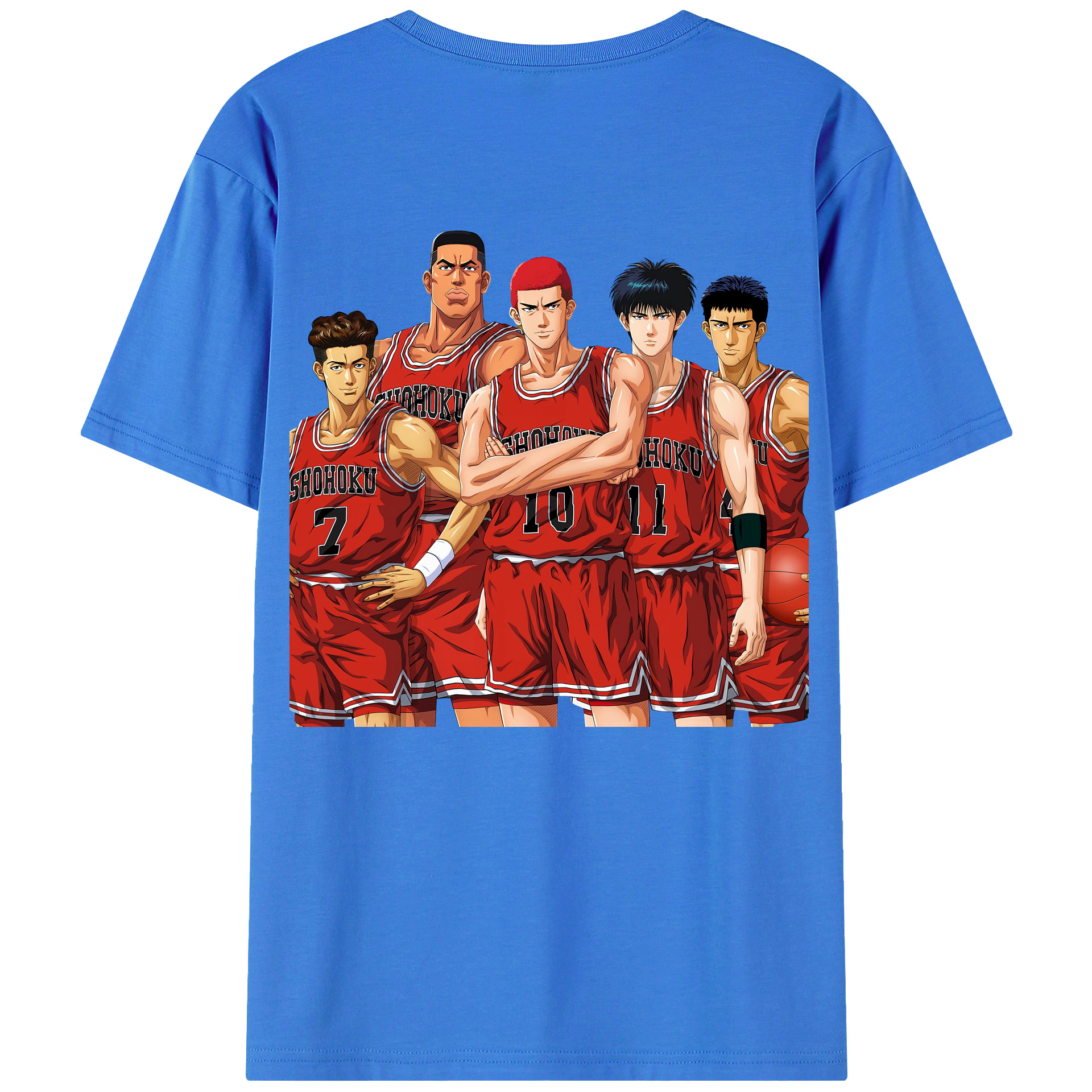 （画像用） SLAM DUNK／スラムダンク 綿100％ メンズ半袖Tシャツ（バックプリント） 通気性