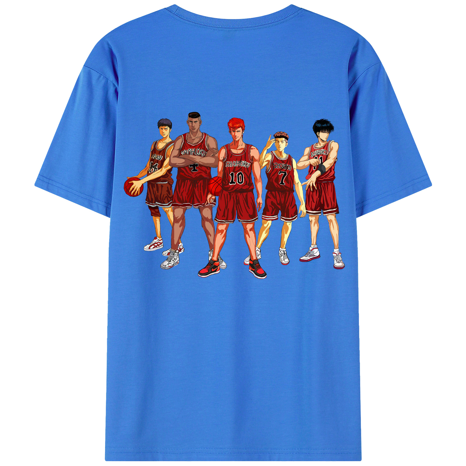 （画像用） SLAM DUNK／スラムダンク 綿100％ メンズ半袖Tシャツ（バックプリント） 通気性