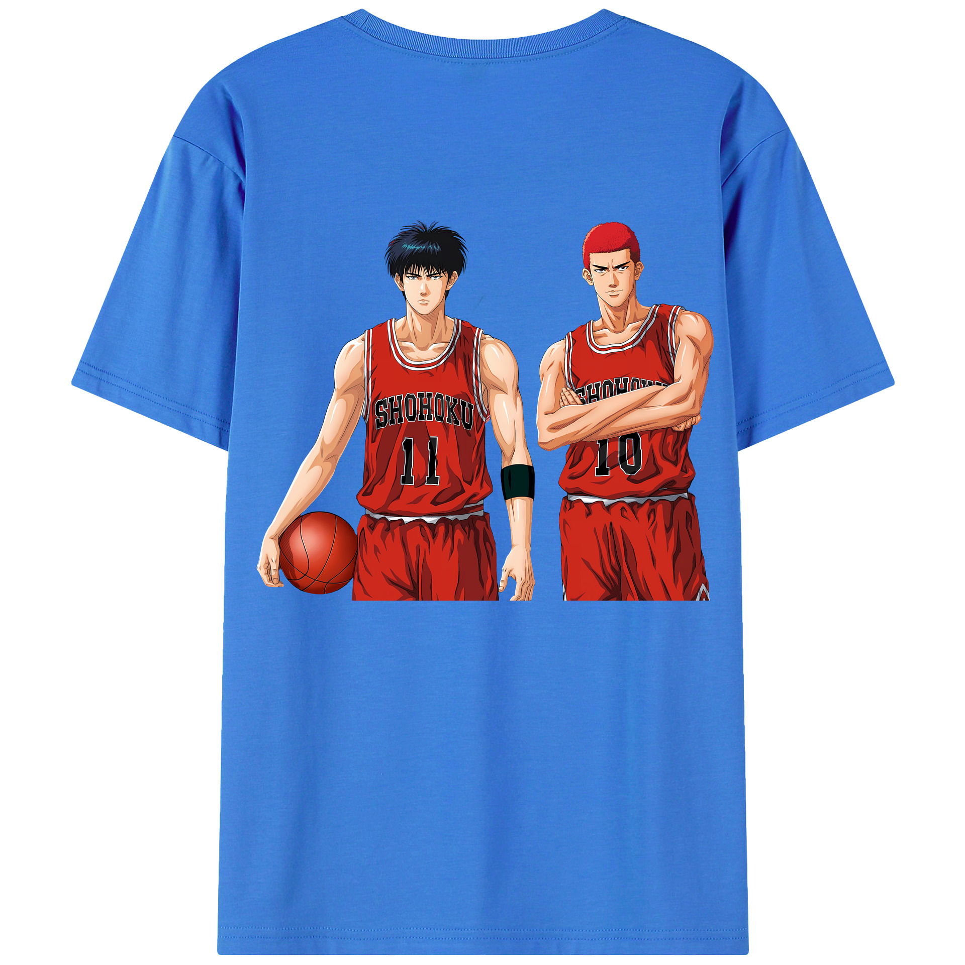 （画像用） SLAM DUNK／スラムダンク 綿100％ メンズ半袖Tシャツ（バックプリント） 通気性