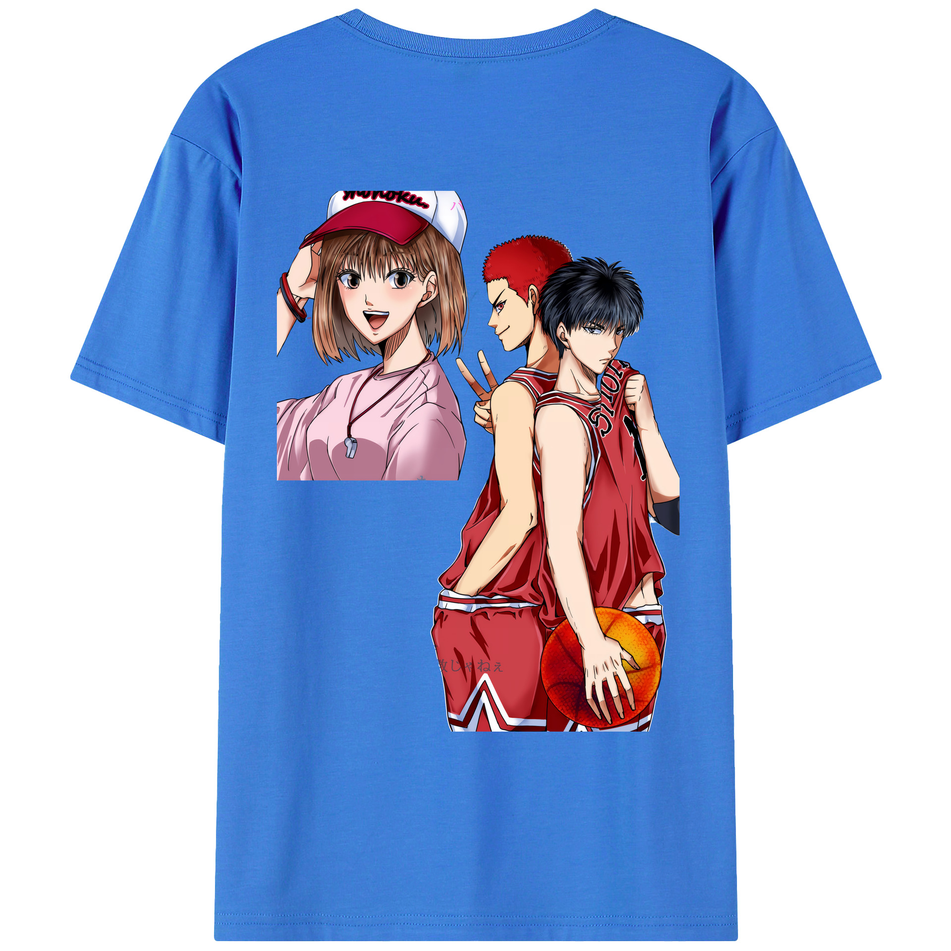 （画像用） SLAM DUNK／スラムダンク 綿100％ メンズ半袖Tシャツ（バックプリント） 通気性