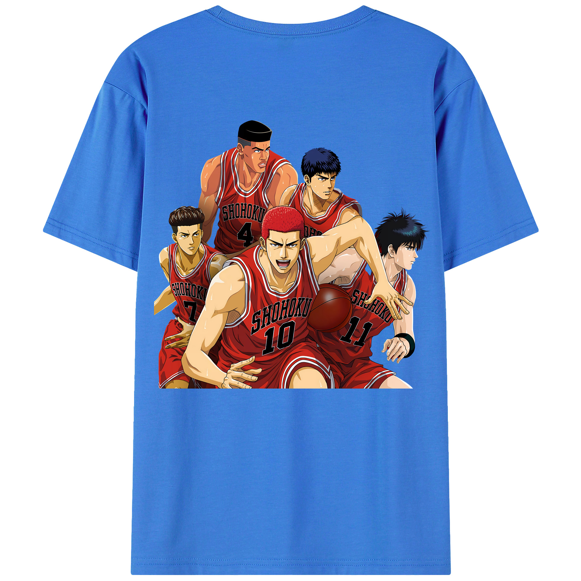 （画像用） SLAM DUNK／スラムダンク 綿100％ メンズ半袖Tシャツ（バックプリント） 通気性
