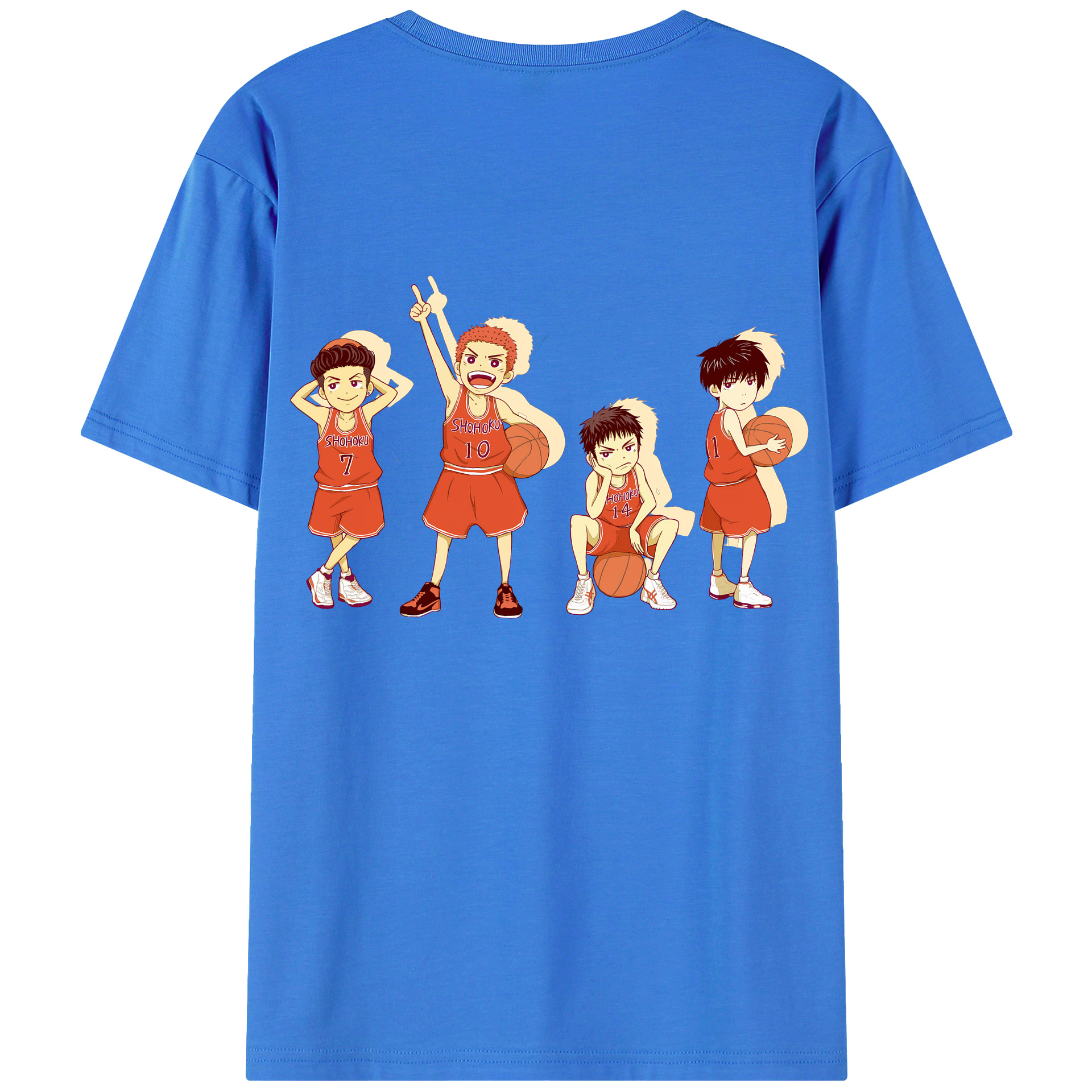 （画像用） SLAM DUNK／スラムダンク 綿100％ メンズ半袖Tシャツ（バックプリント） 通気性