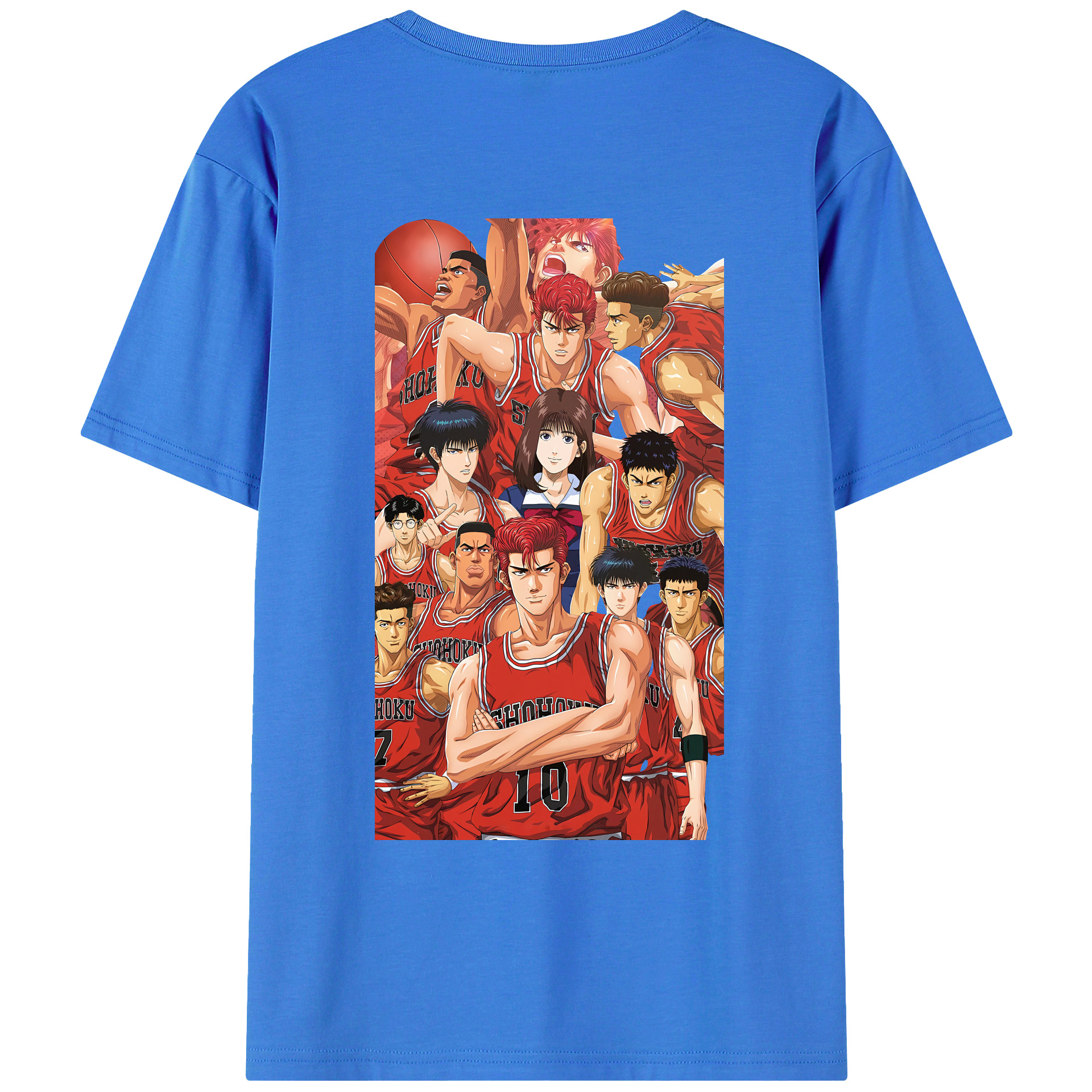 （画像用） SLAM DUNK／スラムダンク 綿100％ メンズ半袖Tシャツ（バックプリント） 通気性