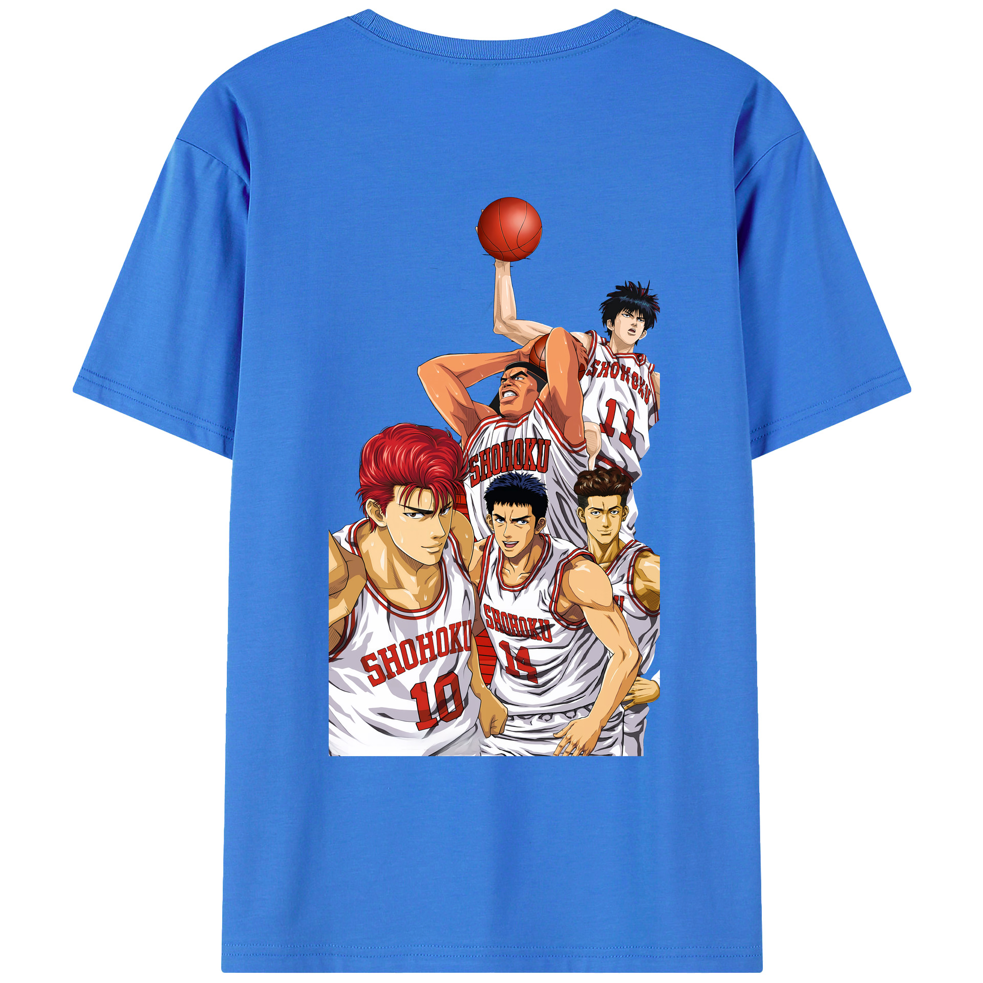 （画像用） SLAM DUNK／スラムダンク 綿100％ メンズ半袖Tシャツ（バックプリント） 通気性