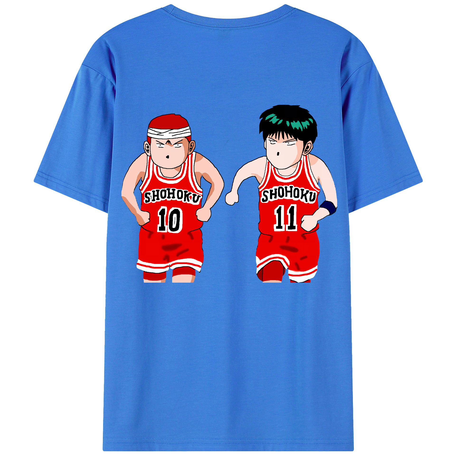 （画像用） SLAM DUNK／スラムダンク 綿100％ メンズ半袖Tシャツ（バックプリント） 通気性