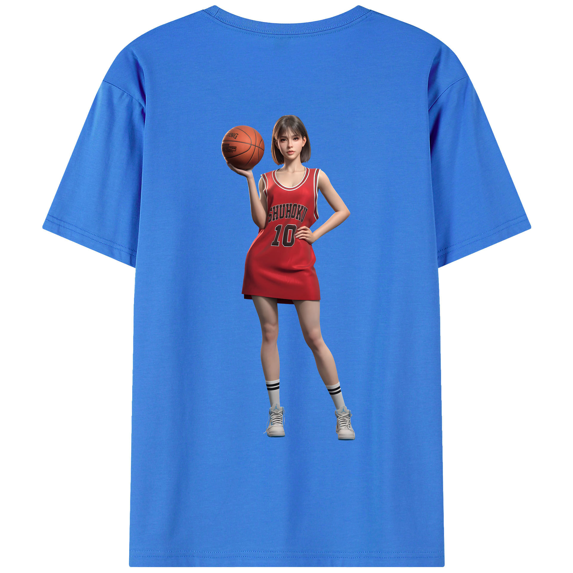 （画像用） SLAM DUNK／スラムダンク 綿100％ メンズ半袖Tシャツ（バックプリント） 通気性
