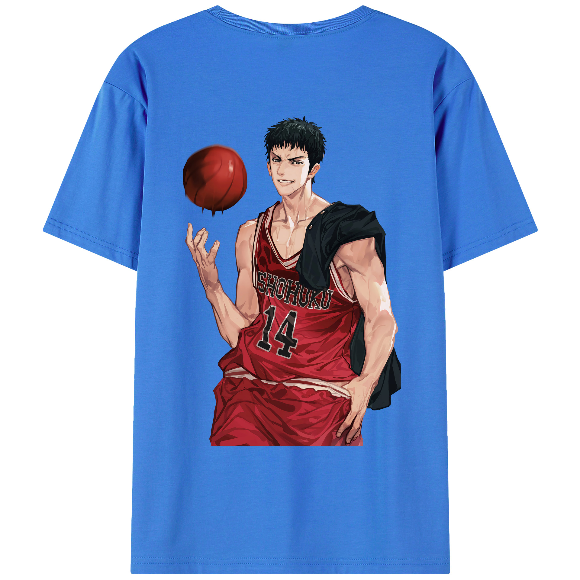 （画像用） SLAM DUNK／スラムダンク 綿100％ メンズ半袖Tシャツ（バックプリント） 通気性