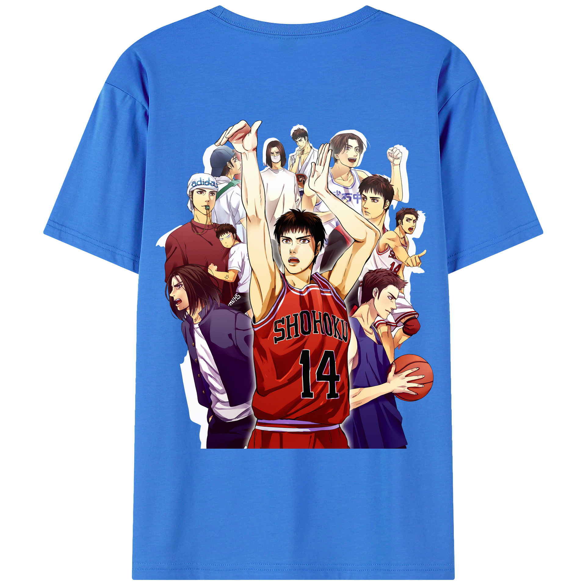 （画像用） SLAM DUNK／スラムダンク 綿100％ メンズ半袖Tシャツ（バックプリント） 通気性