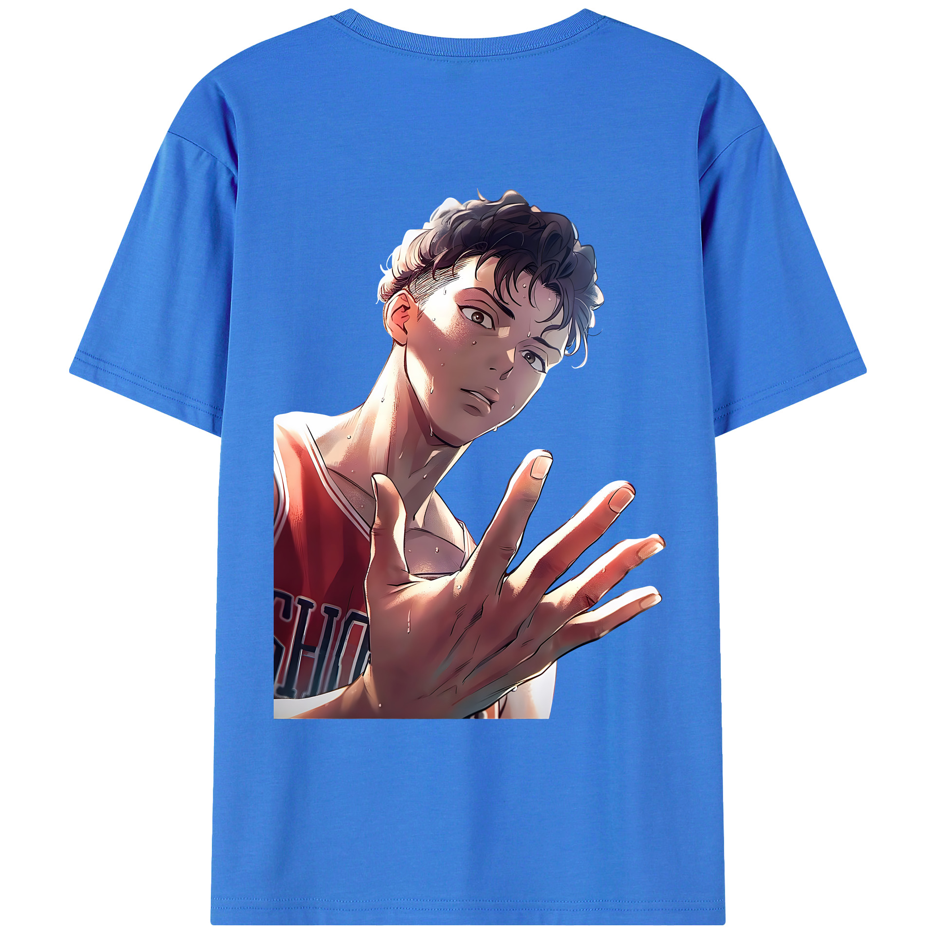 （画像用） SLAM DUNK／スラムダンク 綿100％ メンズ半袖Tシャツ（バックプリント） 通気性
