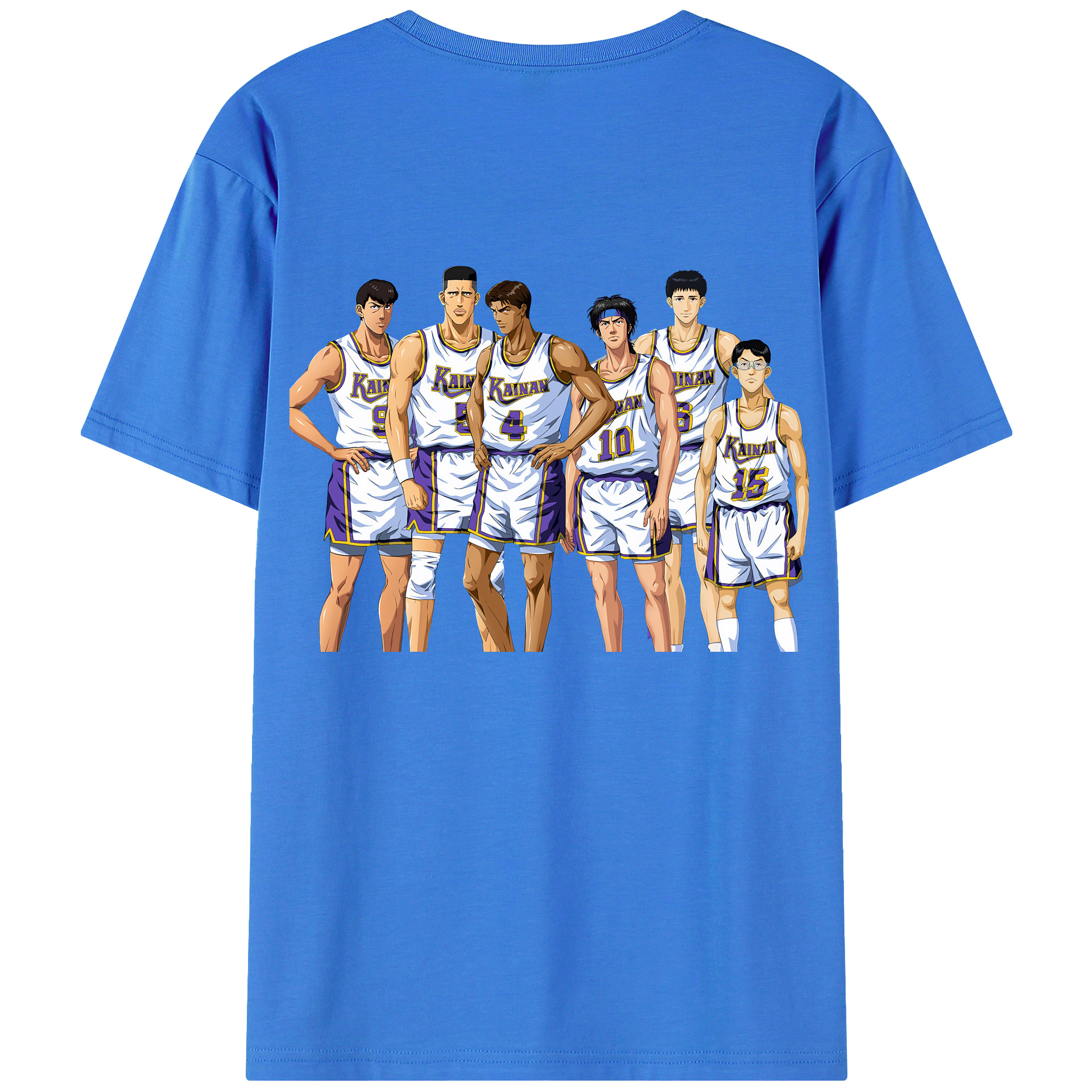 （画像用） SLAM DUNK／スラムダンク 綿100％ メンズ半袖Tシャツ（バックプリント） 通気性