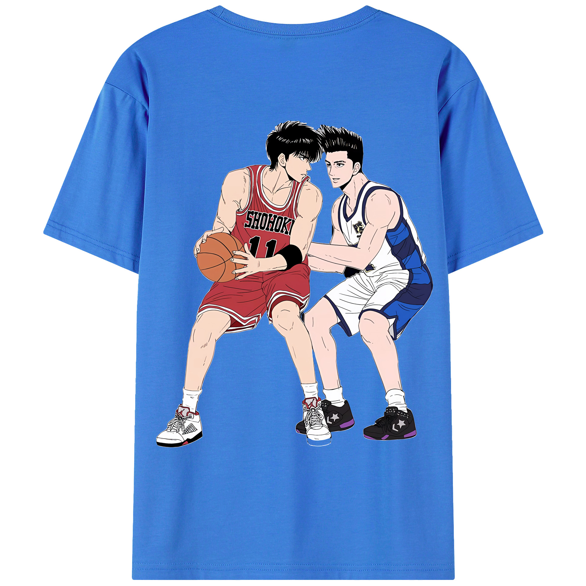 （画像用） SLAM DUNK／スラムダンク 綿100％ メンズ半袖Tシャツ（バックプリント） 通気性
