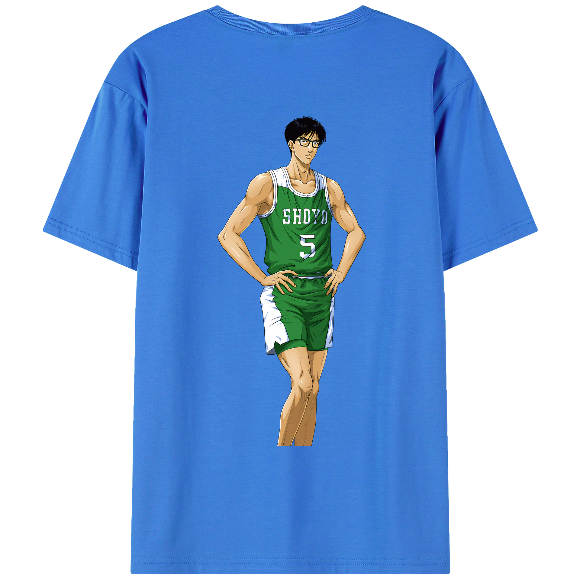 （画像用） SLAM DUNK／スラムダンク 綿100％ メンズ半袖Tシャツ（バックプリント） 通気性