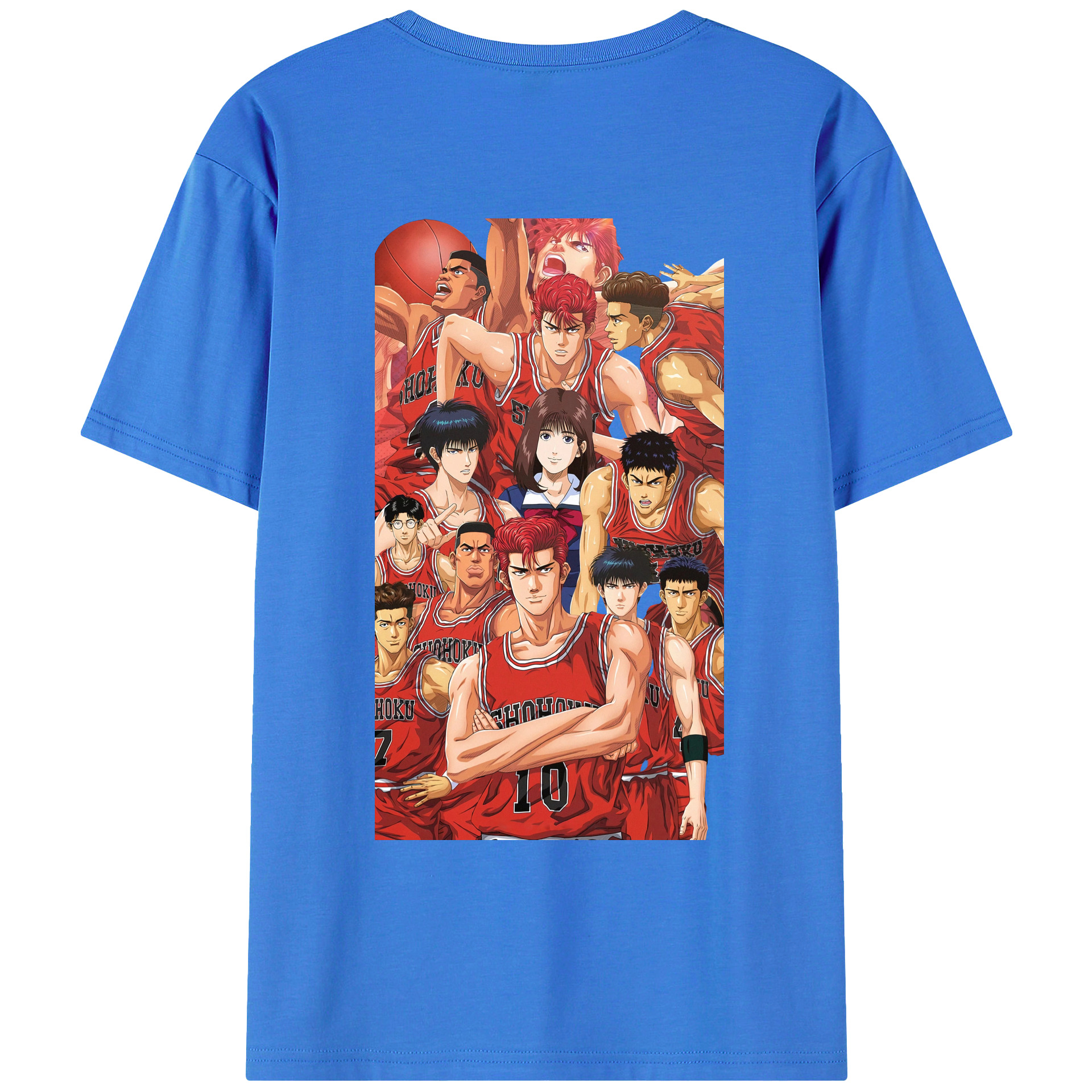 （画像用） SLAM DUNK／スラムダンク 綿100％ メンズ半袖Tシャツ（バックプリント） 通気性