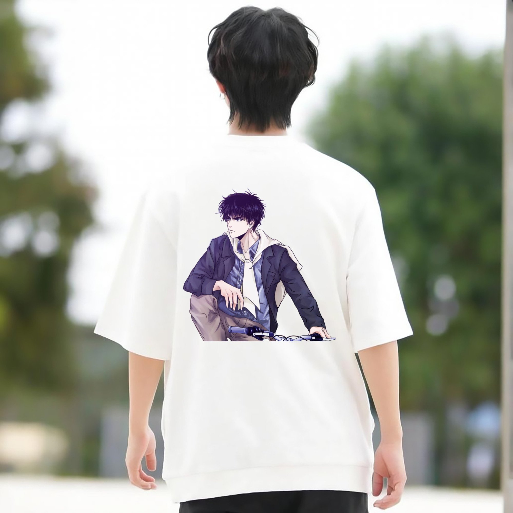 SLAM DUNK／スラムダンク 綿100％ メンズ半袖Tシャツ（バックプリント） 通気性