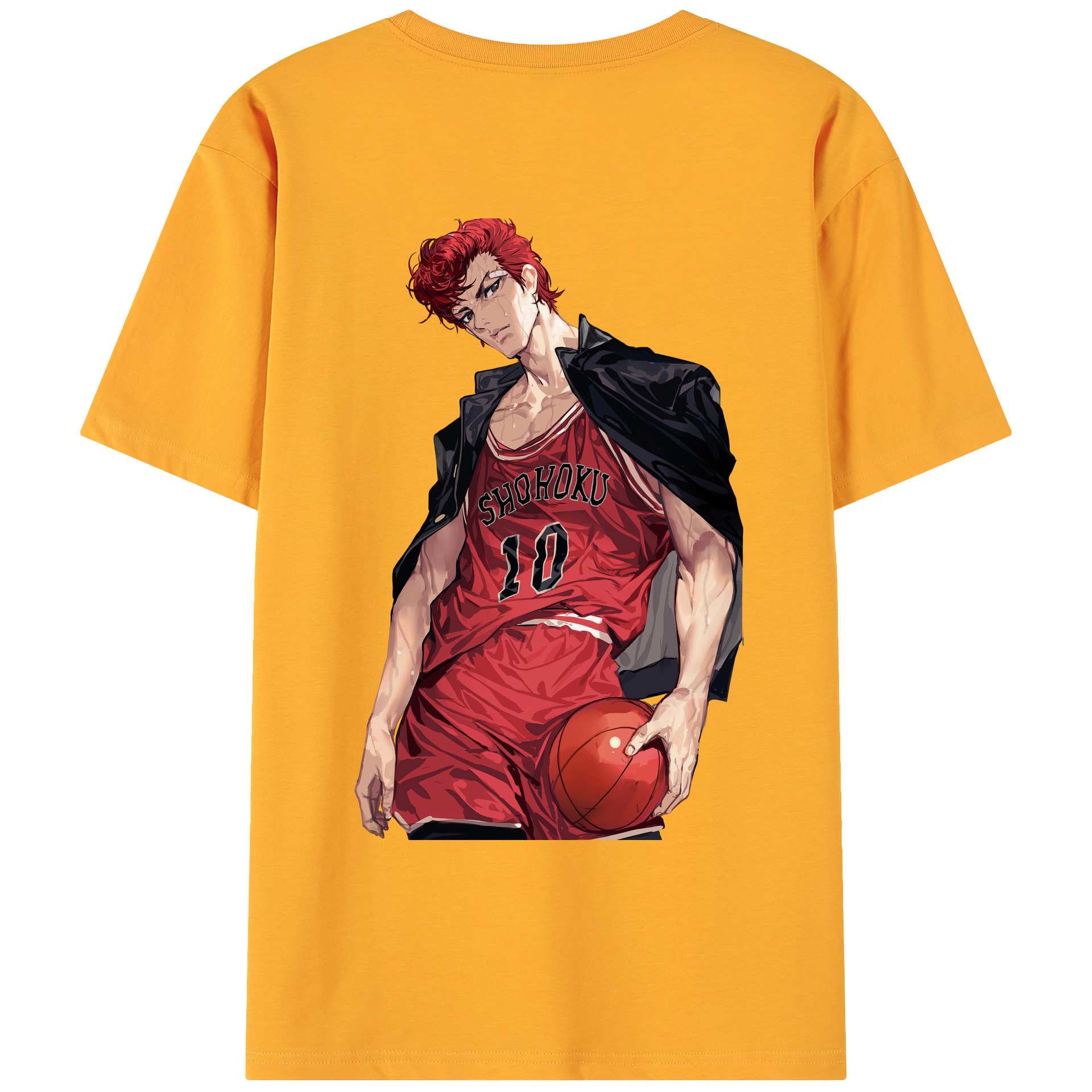 （画像用） SLAM DUNK／スラムダンク 綿100％ メンズ半袖Tシャツ（バックプリント） 通気性